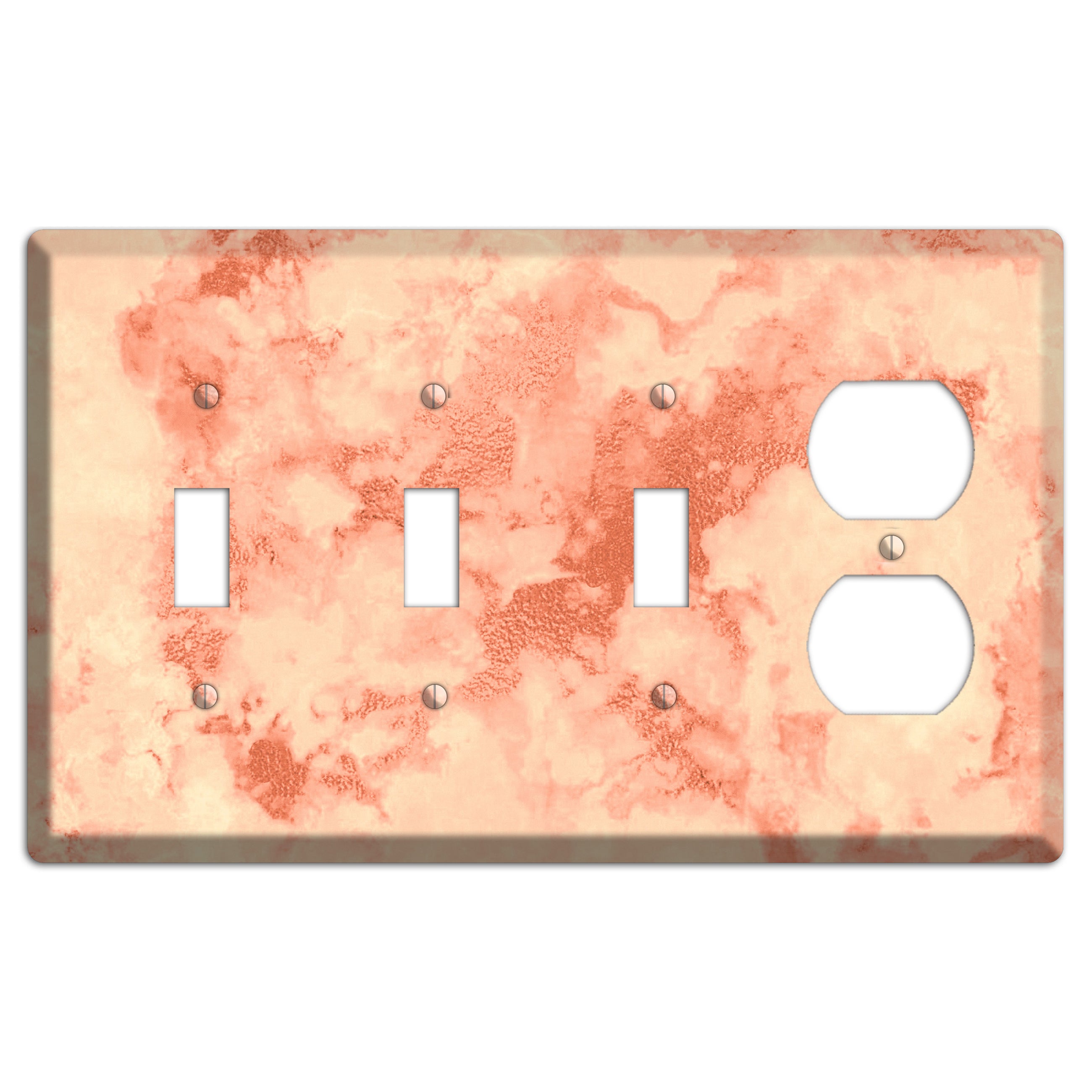 Apricot Peach Marble 3 Toggle / Duplex Wallplate