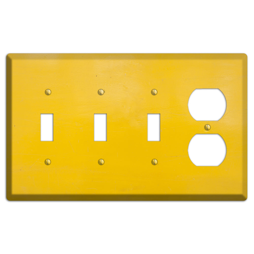 Bright Yellow Concrete 3 Toggle / Duplex Wallplate