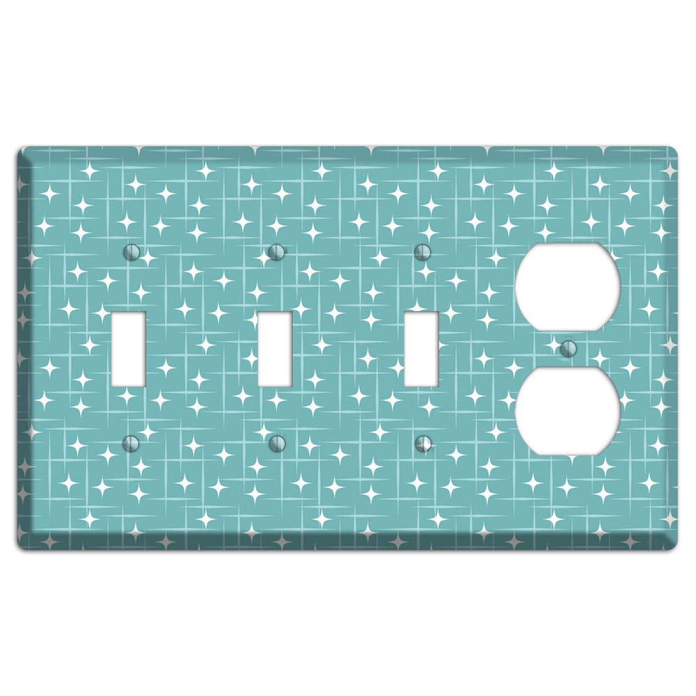 Blue Star Burst 3 Toggle / Duplex Wallplate