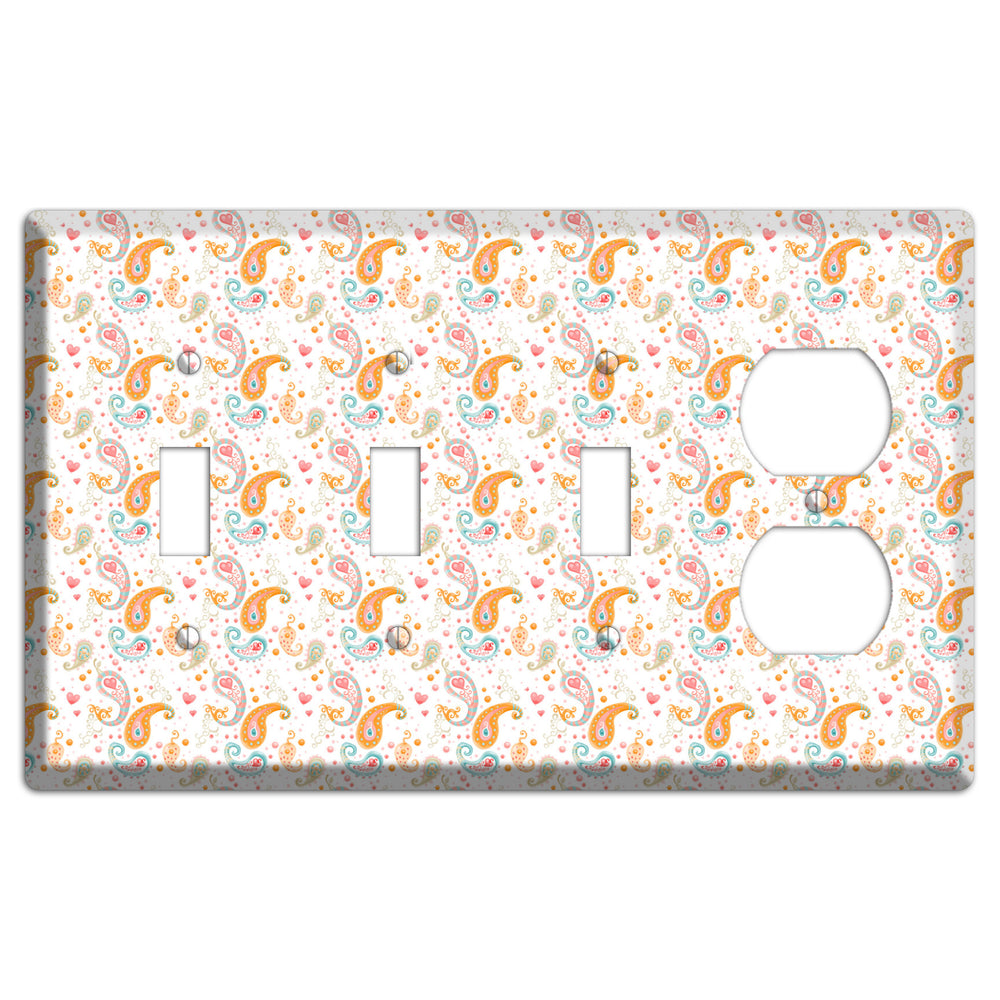 Small Paisley 3 Toggle / Duplex Wallplate
