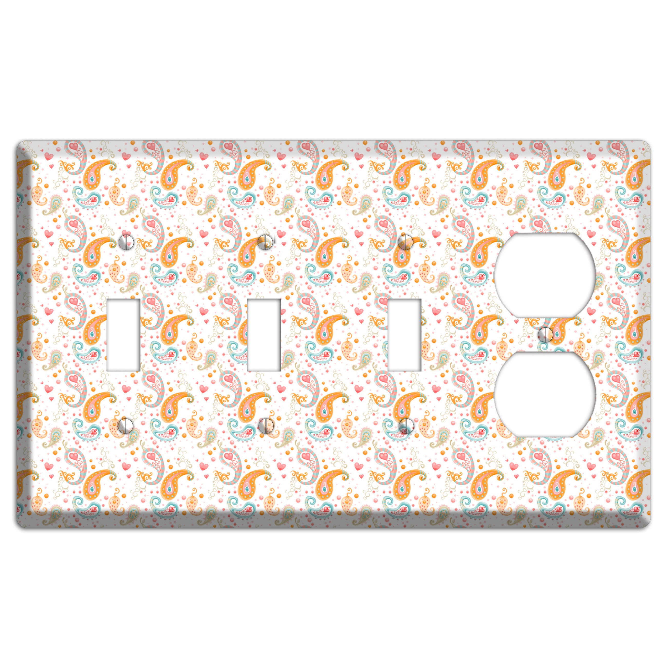 Small Paisley 3 Toggle / Duplex Wallplate
