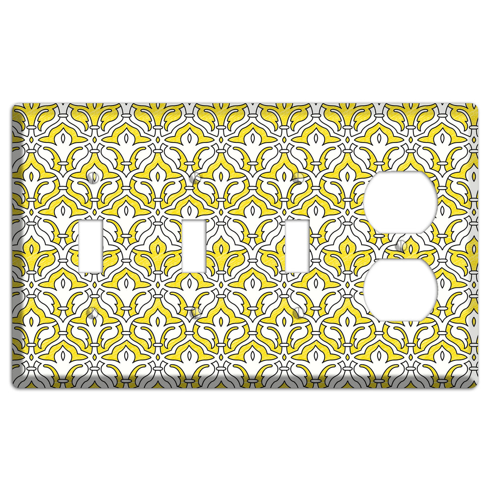 Yellow Scallop Tapestry 3 Toggle / Duplex Wallplate