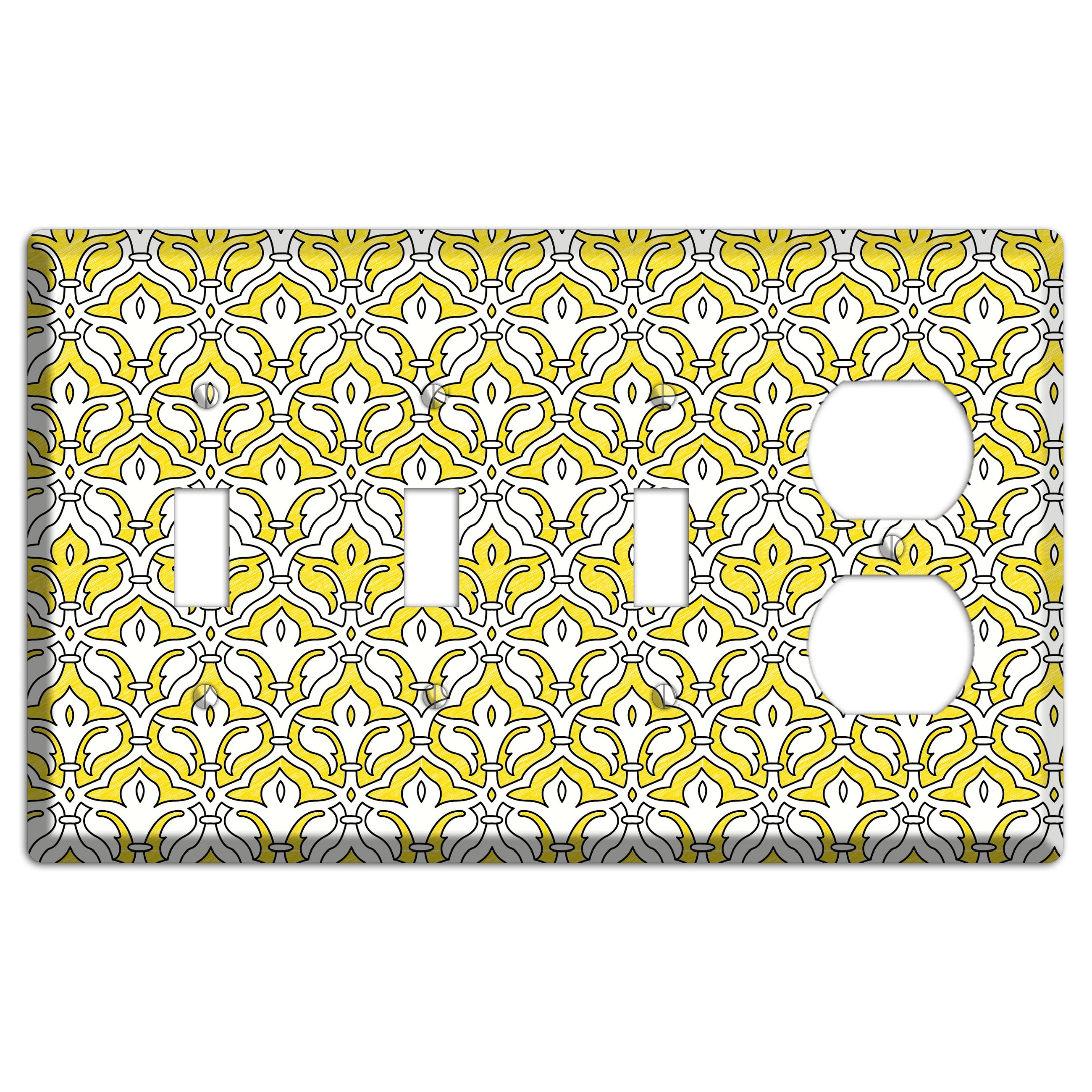 Yellow Scallop Tapestry 3 Toggle / Duplex Wallplate