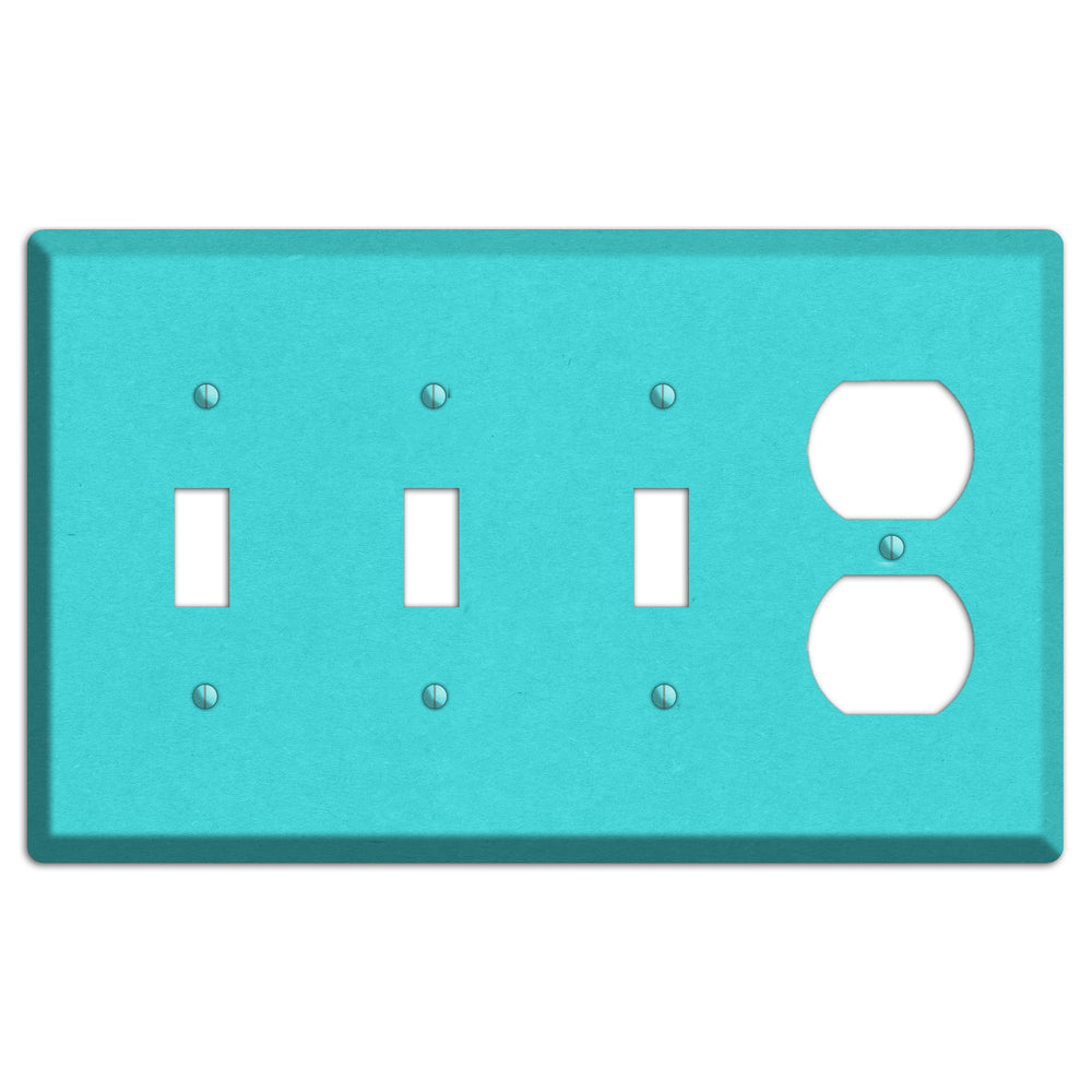 Turquoise Kraft 3 Toggle / Duplex Wallplate