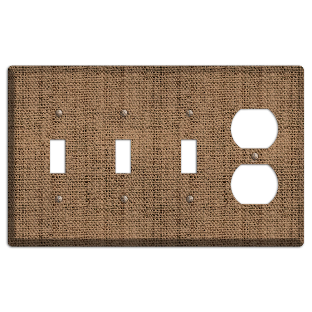 Beaver Burlap 3 Toggle / Duplex Wallplate
