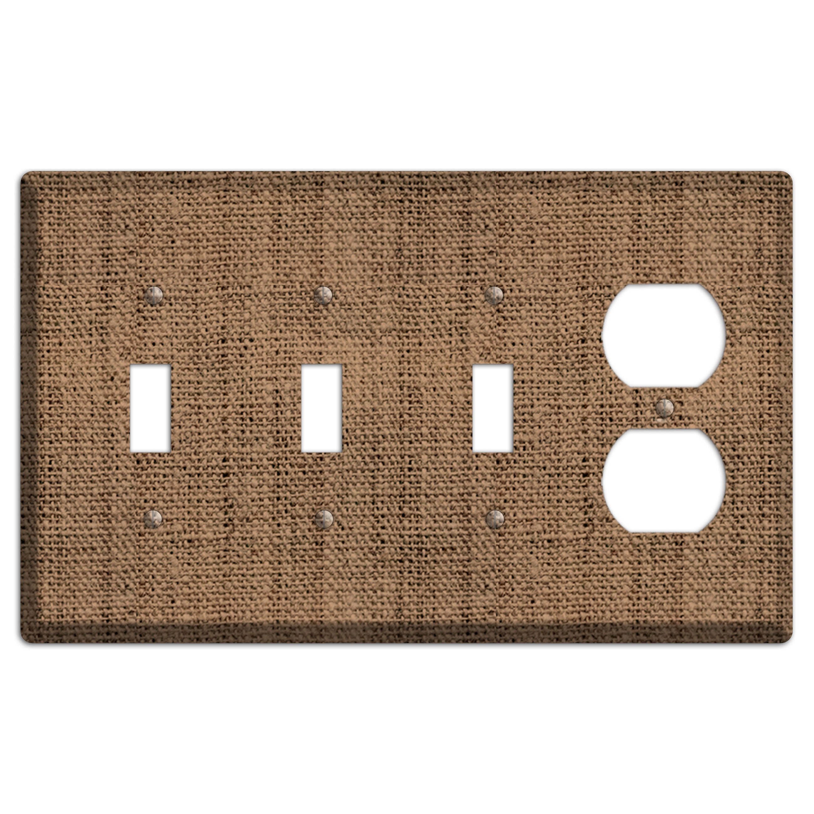 Beaver Burlap 3 Toggle / Duplex Wallplate