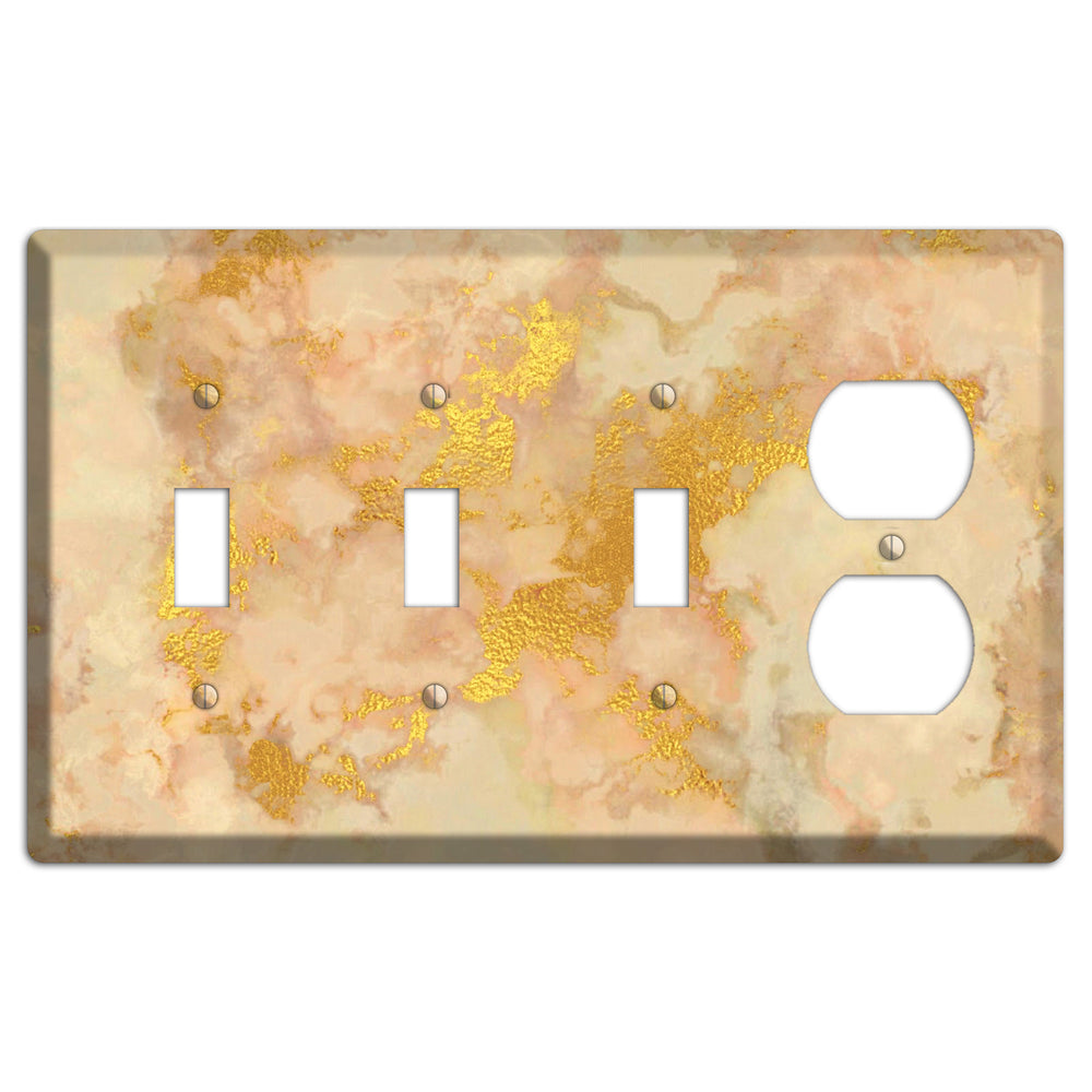 Old Gold Marble 3 Toggle / Duplex Wallplate