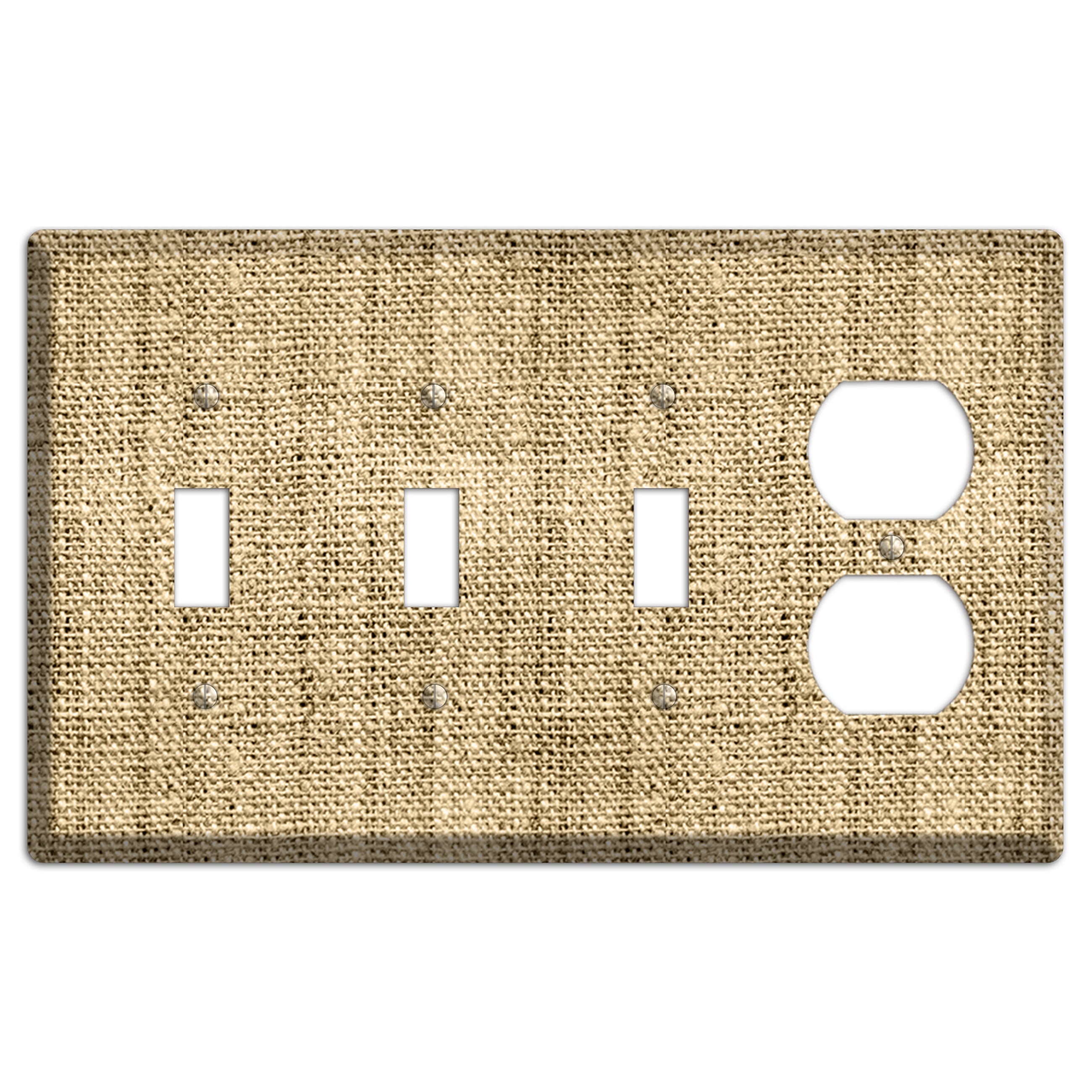 Indian Khaki Burlap 3 Toggle / Duplex Wallplate