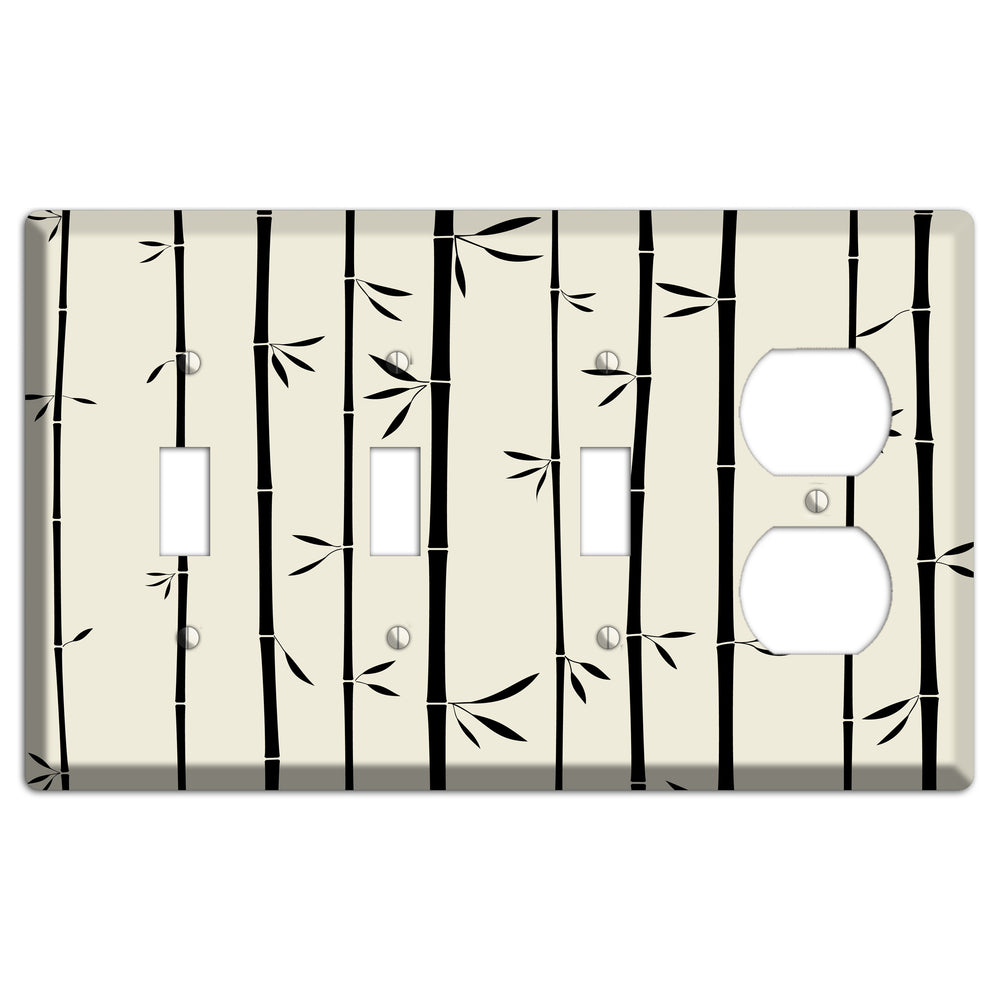 Beige Bamboo 3 Toggle / Duplex Wallplate