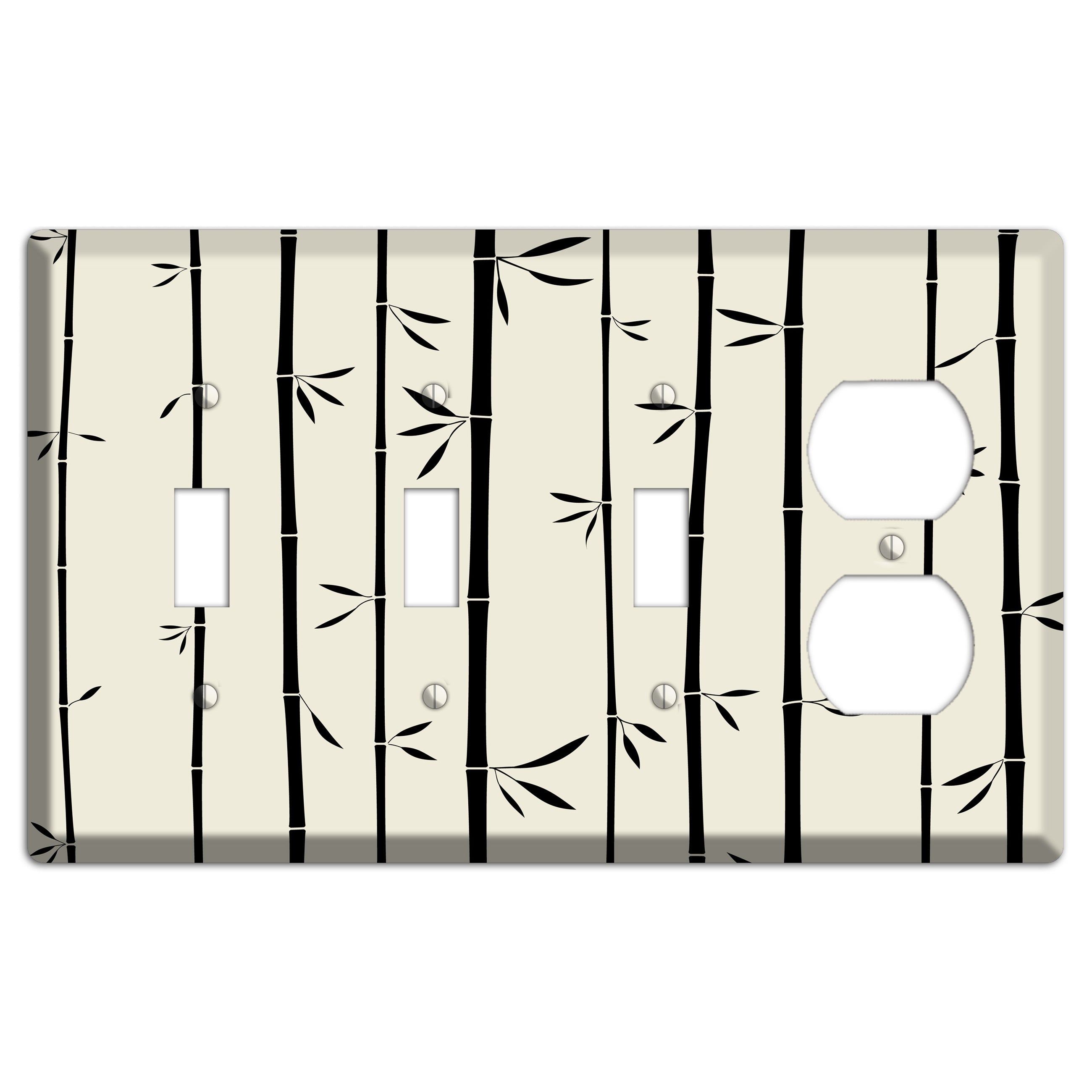 Beige Bamboo 3 Toggle / Duplex Wallplate