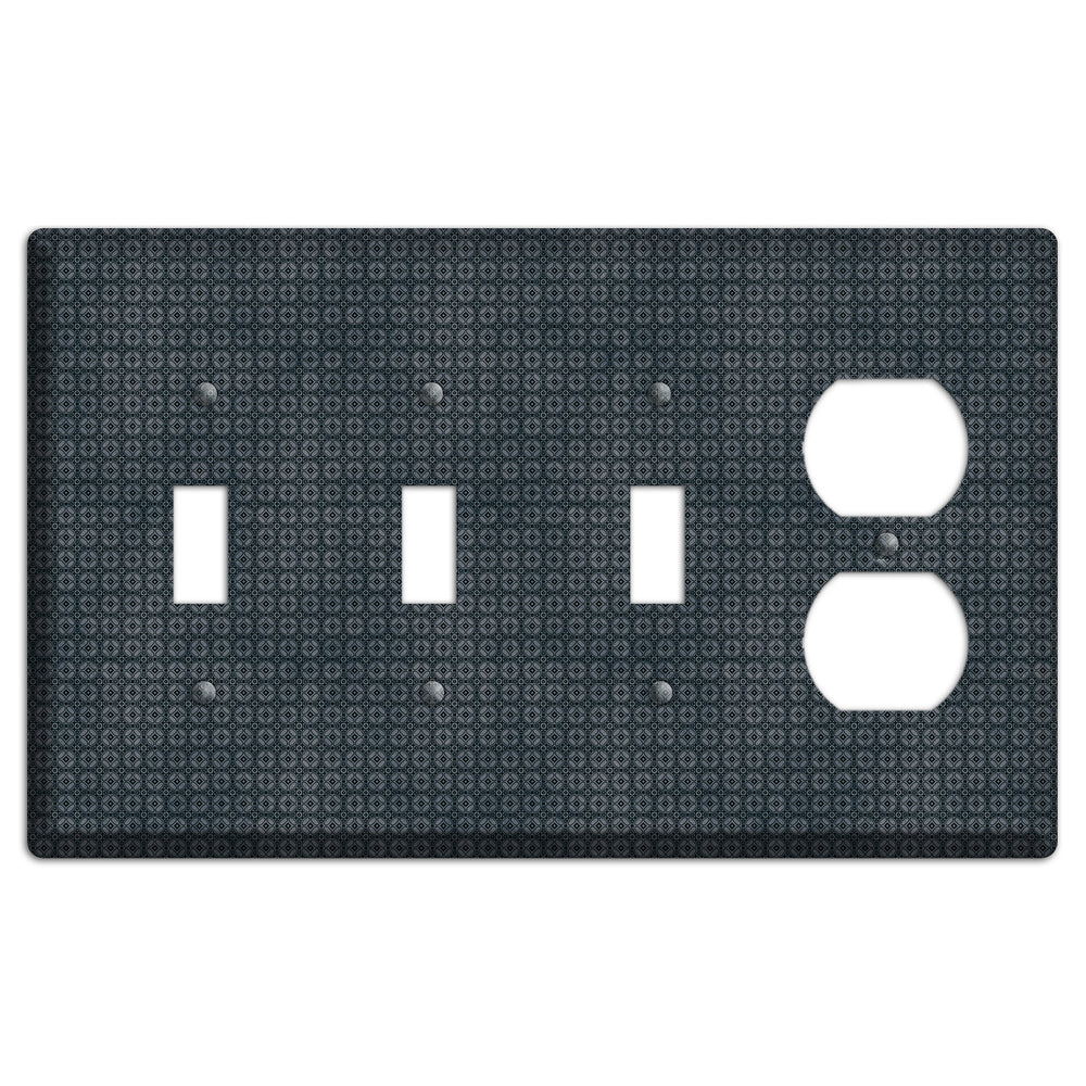 Multi Black and Grey Arabesque 3 Toggle / Duplex Wallplate