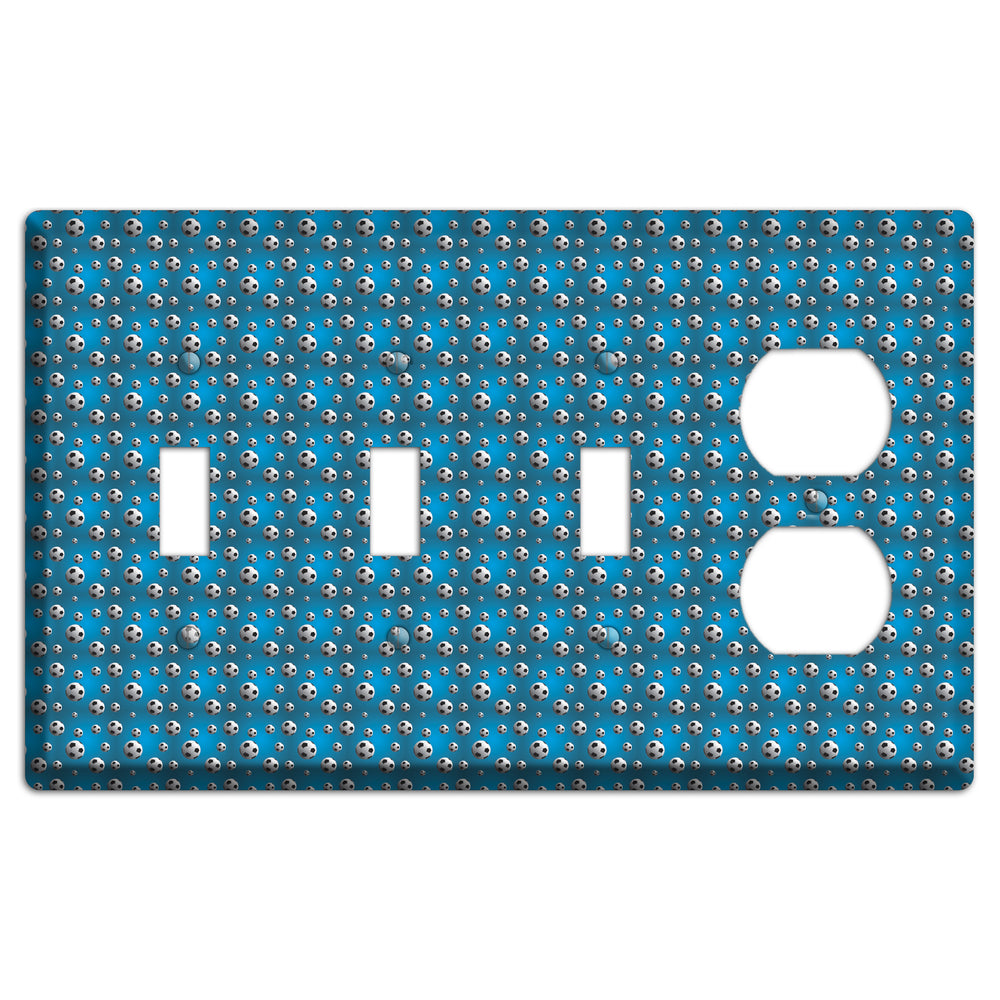 Blue with Soccer Balls 3 Toggle / Duplex Wallplate