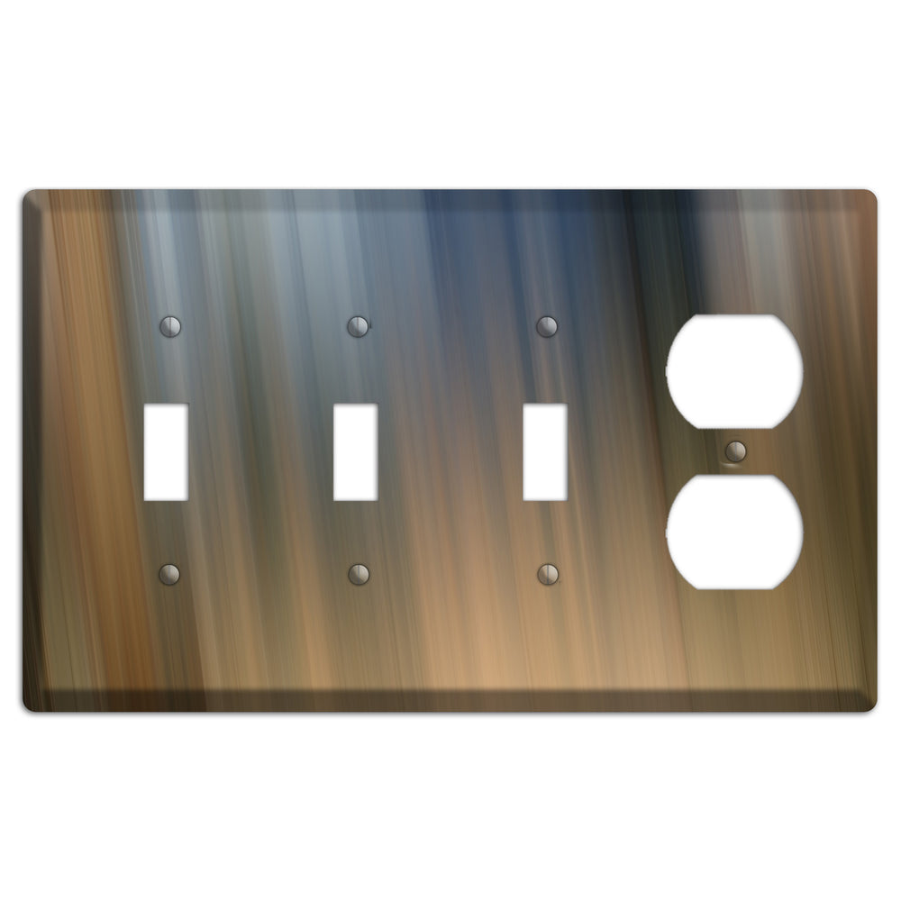 Brown and Blue-grey Ray of Light 3 Toggle / Duplex Wallplate
