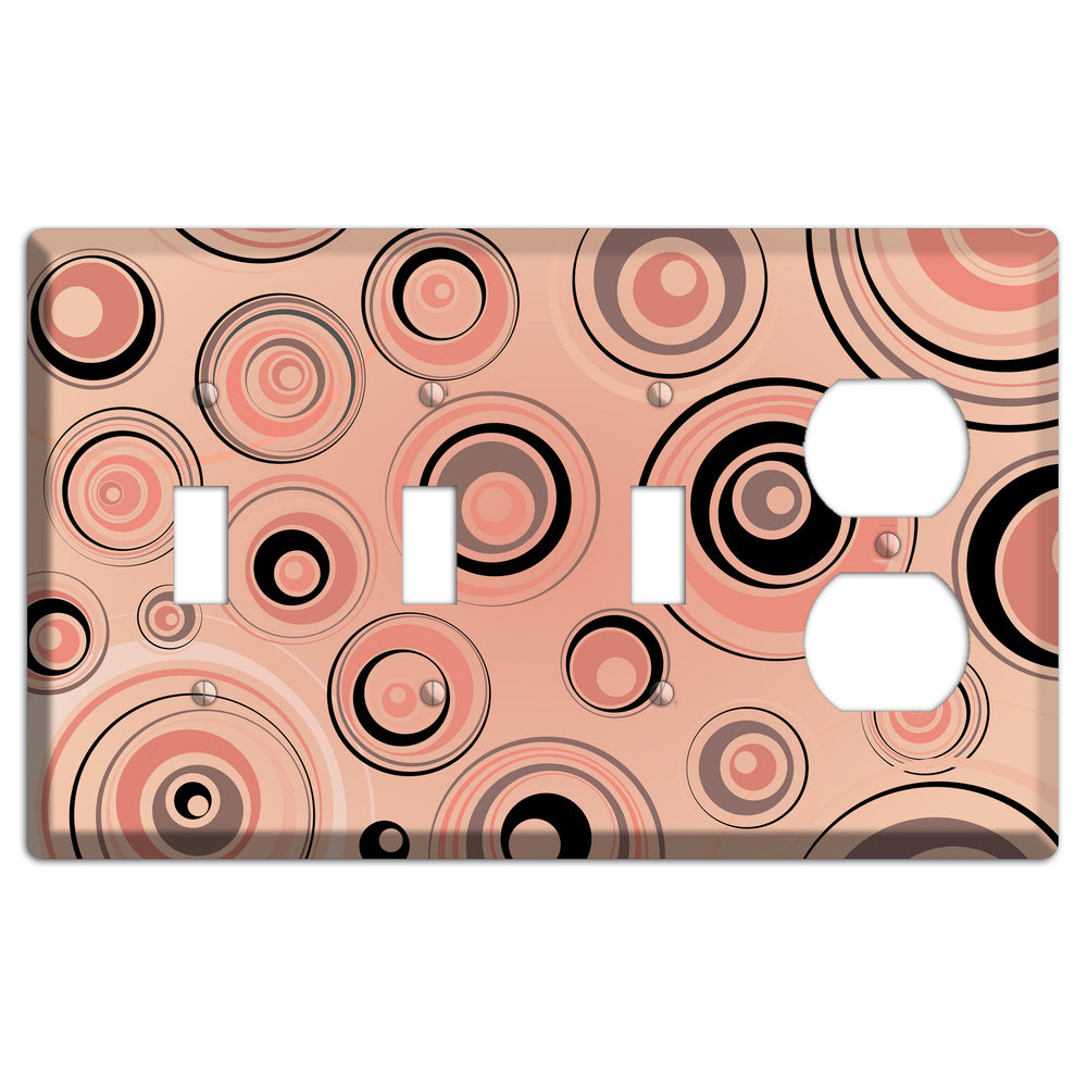 Salmon Circles 3 Toggle / Duplex Wallplate