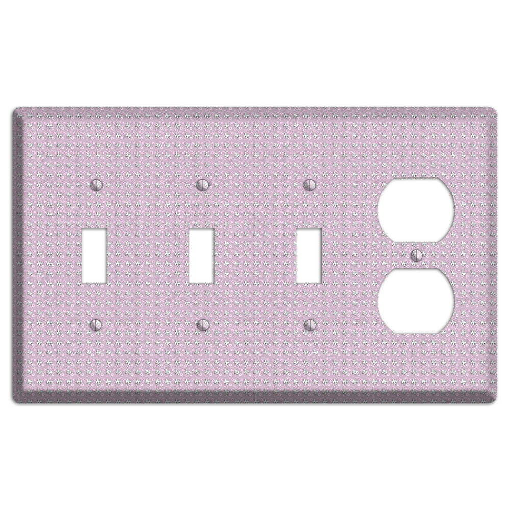Pink with Butterflies 3 Toggle / Duplex Wallplate