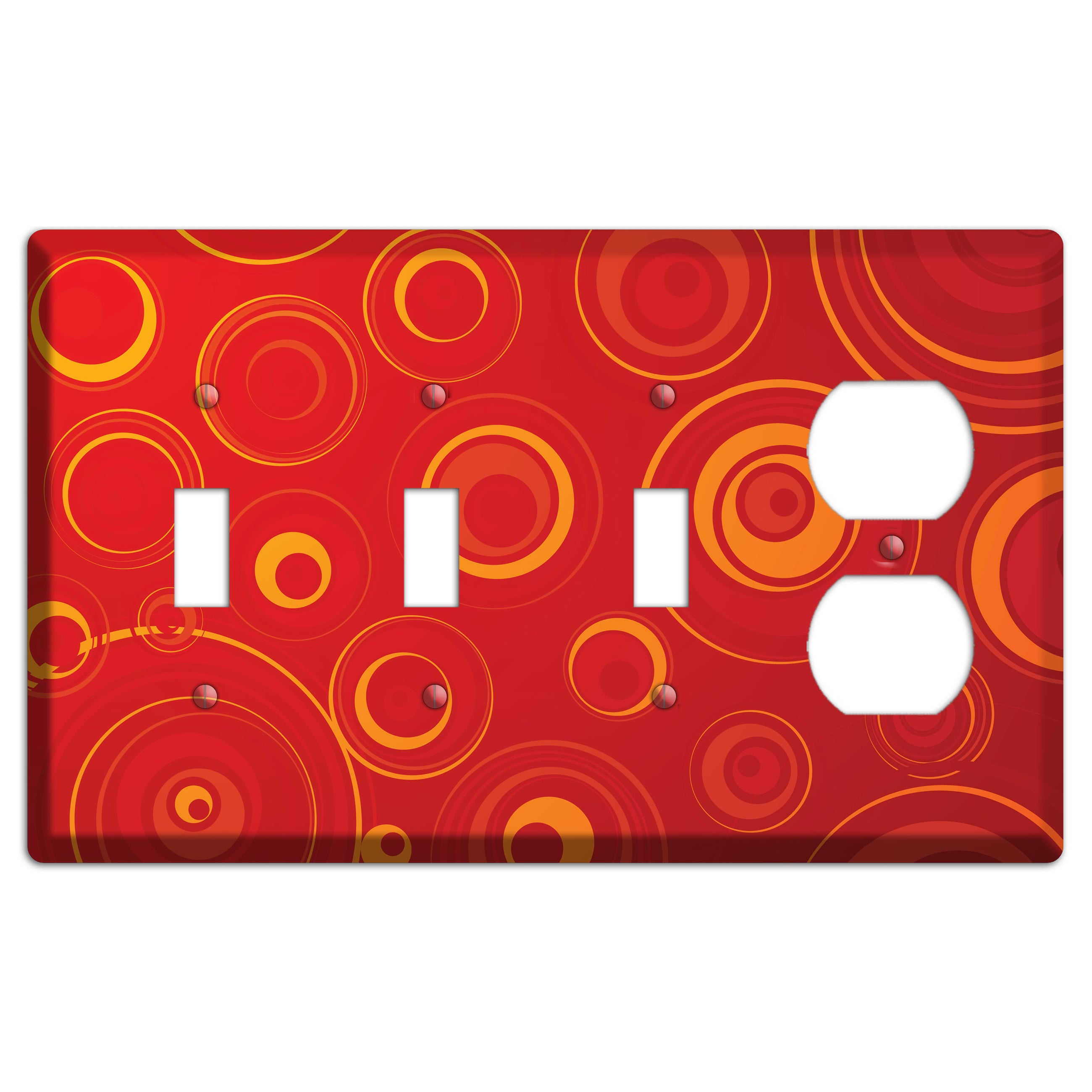Red Circles 3 Toggle / Duplex Wallplate