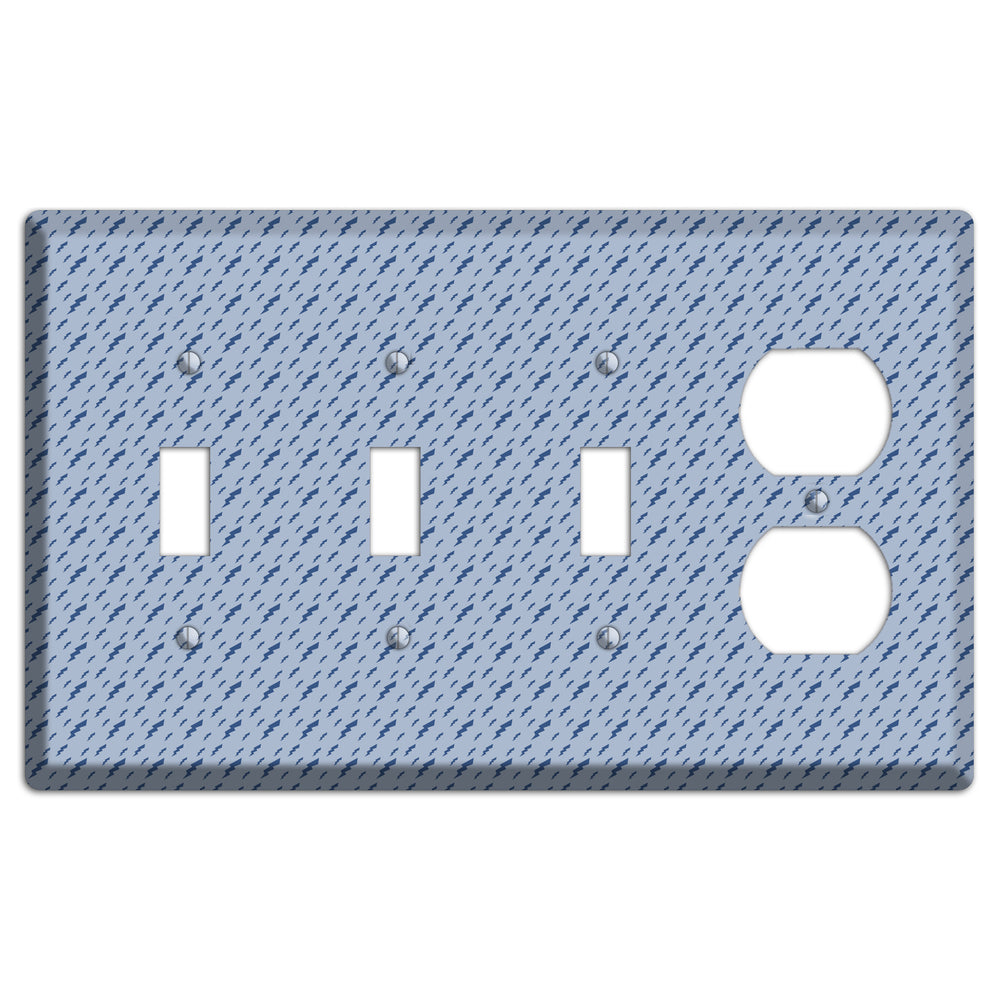 Blue Bolts 3 Toggle / Duplex Wallplate
