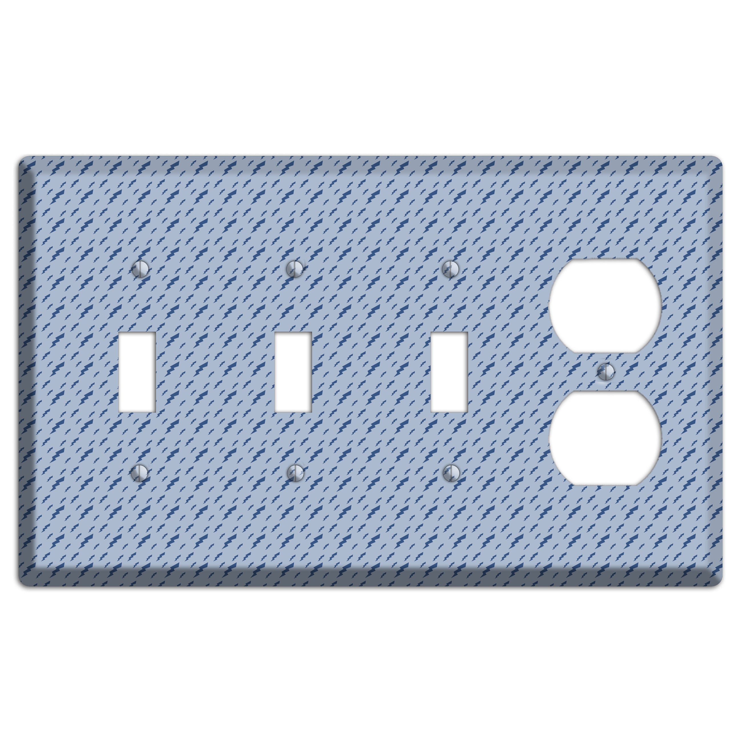 Blue Bolts 3 Toggle / Duplex Wallplate