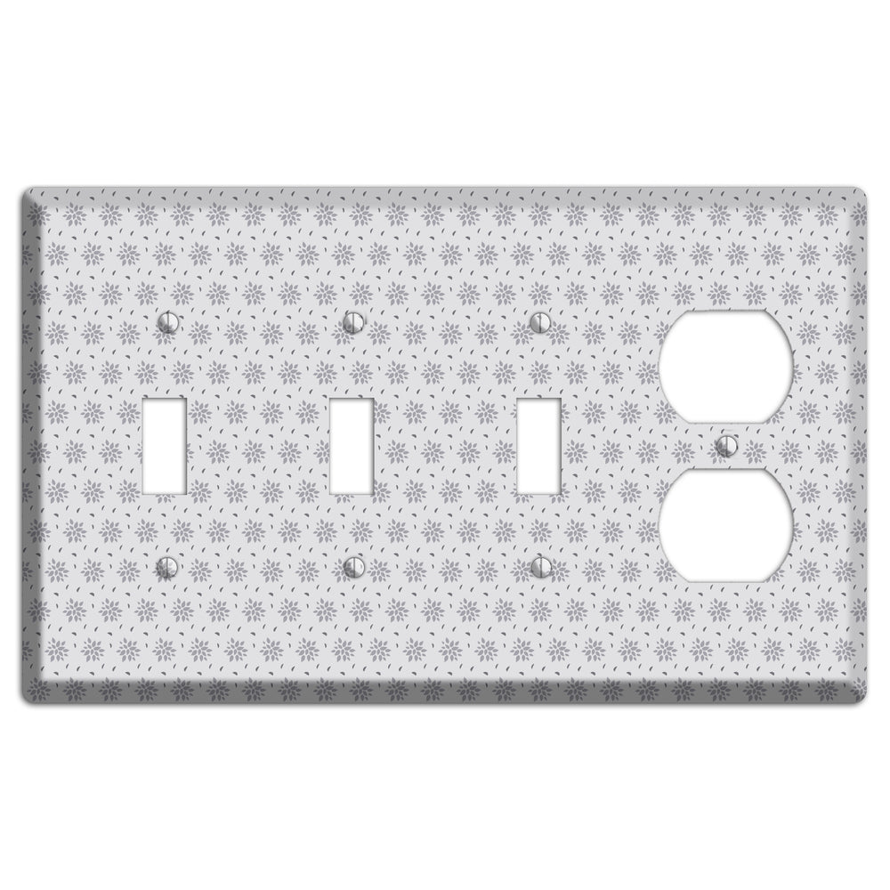 Multi Grey Calico 3 Toggle / Duplex Wallplate