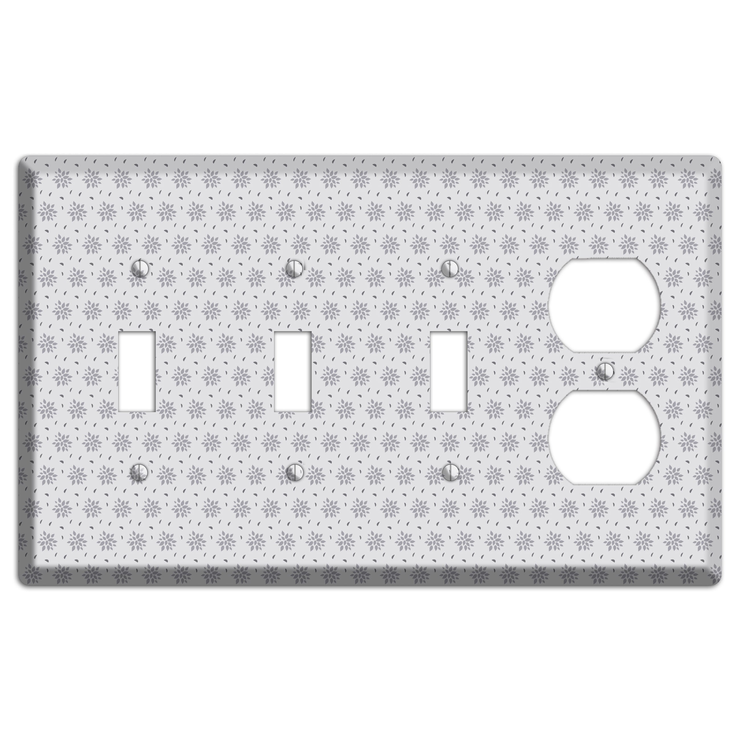 Multi Grey Calico 3 Toggle / Duplex Wallplate