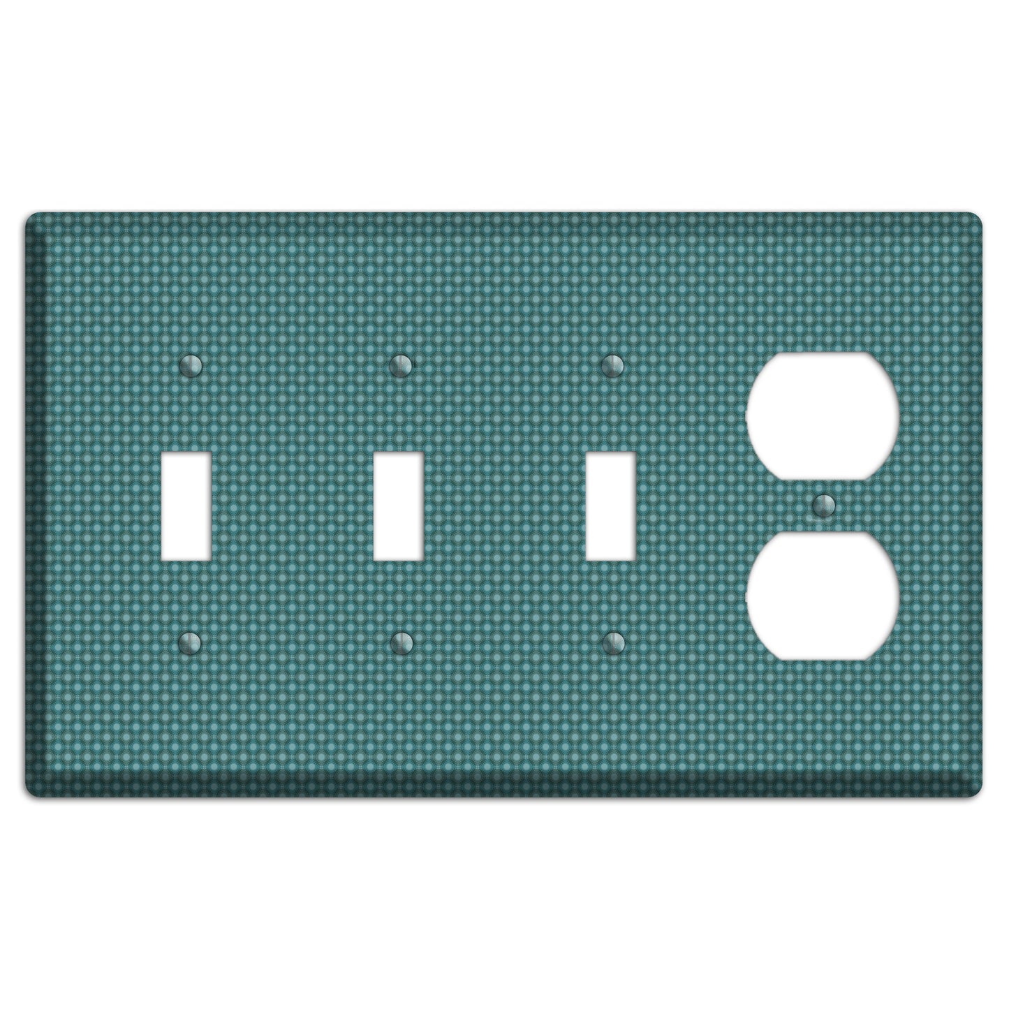 Multi Turquoise Checkered Concentric Circles 3 Toggle / Duplex Wallplate