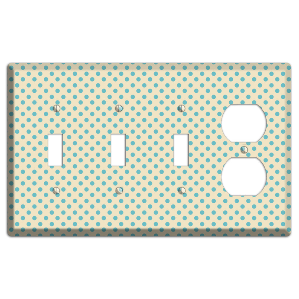Soft Green Polka Dots 3 Toggle / Duplex Wallplate
