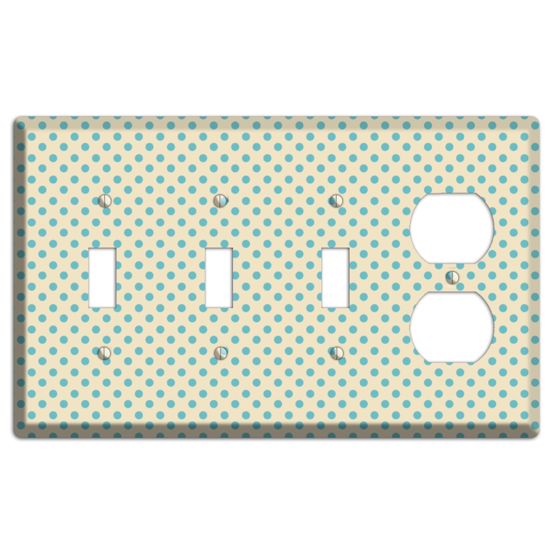 Soft Green Polka Dots 3 Toggle / Duplex Wallplate