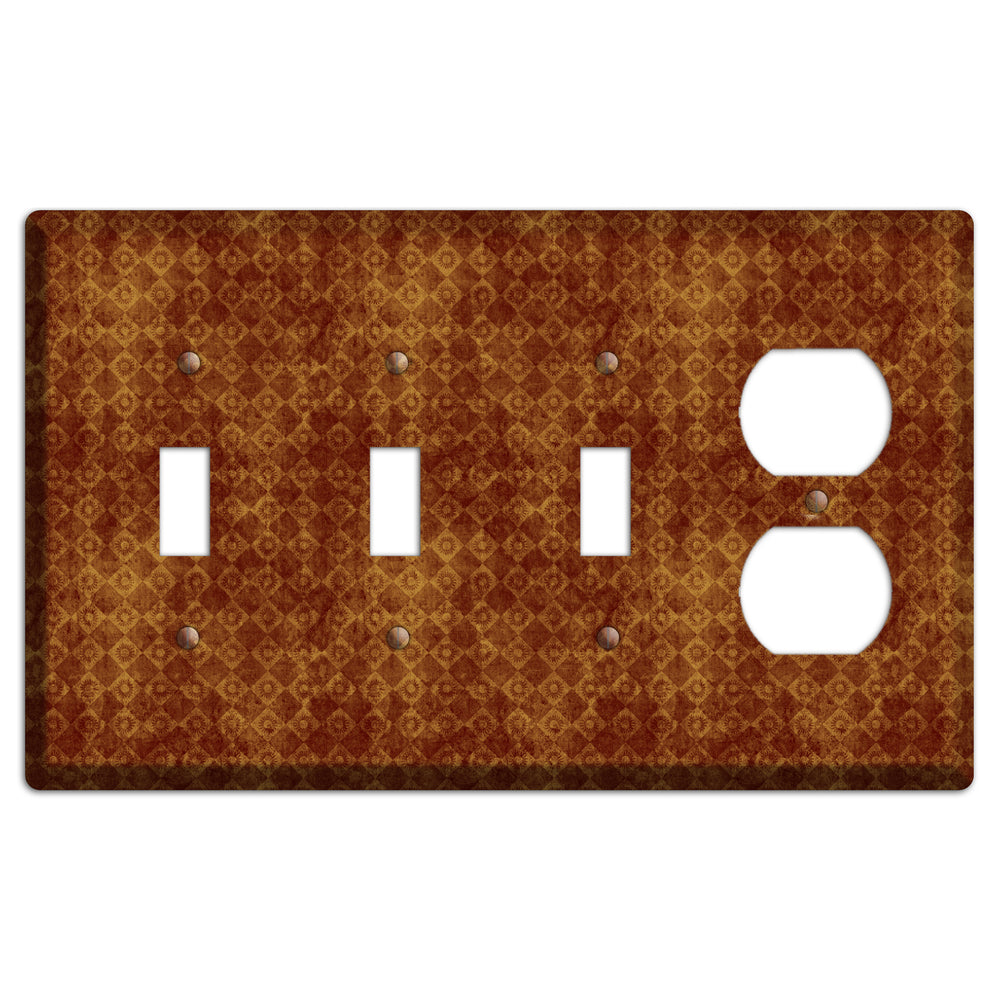 Maroon Diamond Circles 3 Toggle / Duplex Wallplate