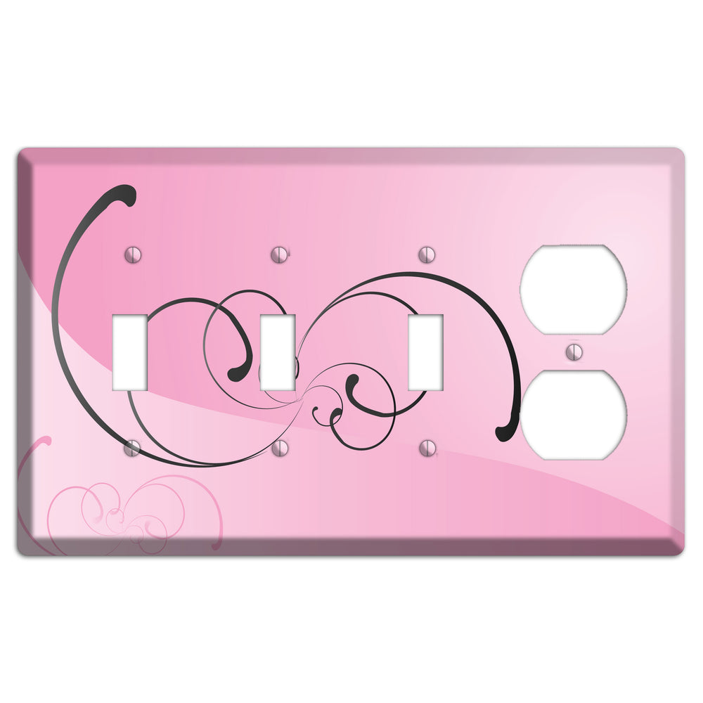 Pink Swoop 3 Toggle / Duplex Wallplate