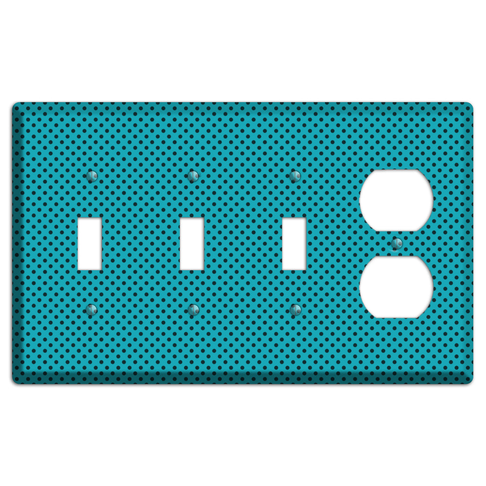 Turquoise with Polka Dots 3 Toggle / Duplex Wallplate