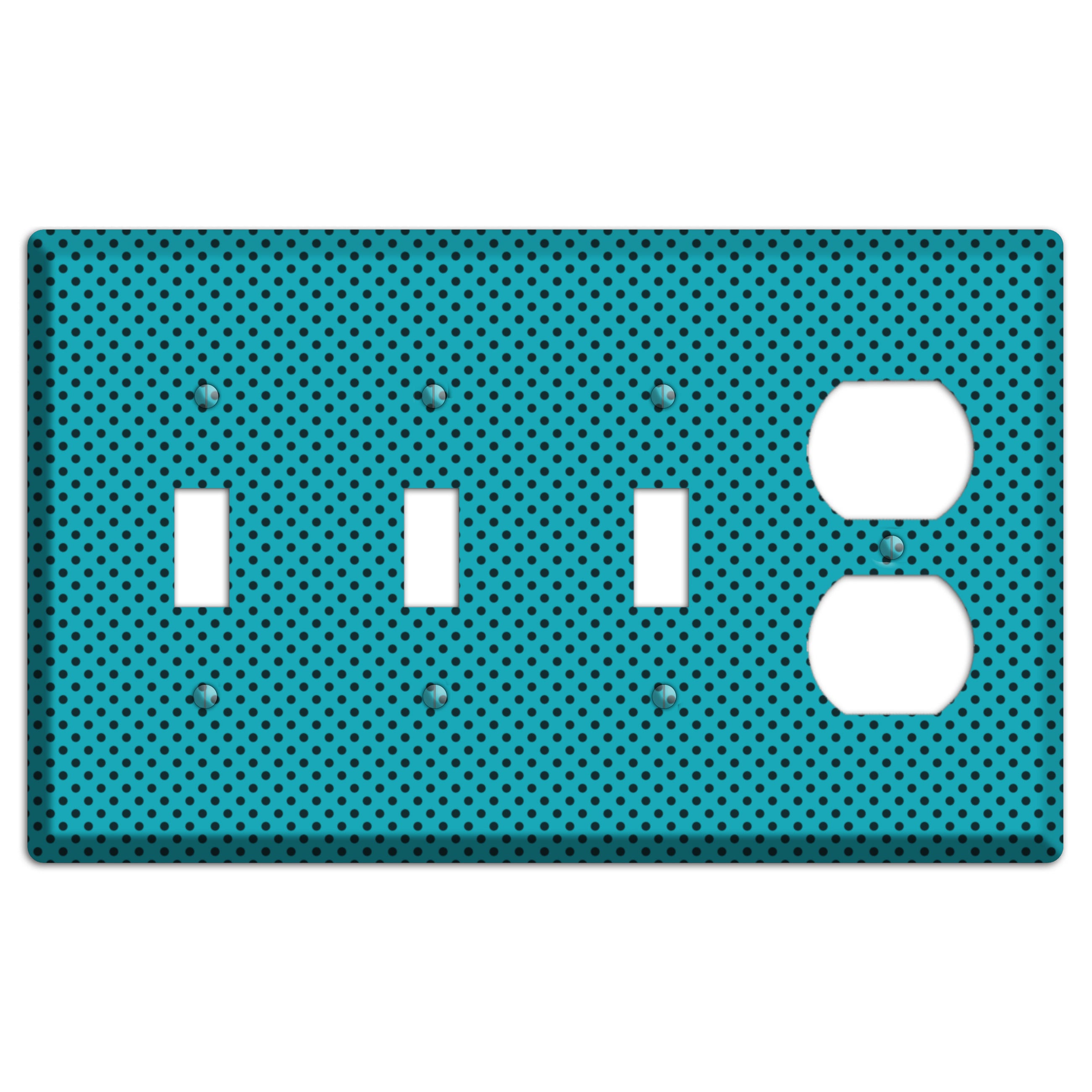 Turquoise with Polka Dots 3 Toggle / Duplex Wallplate
