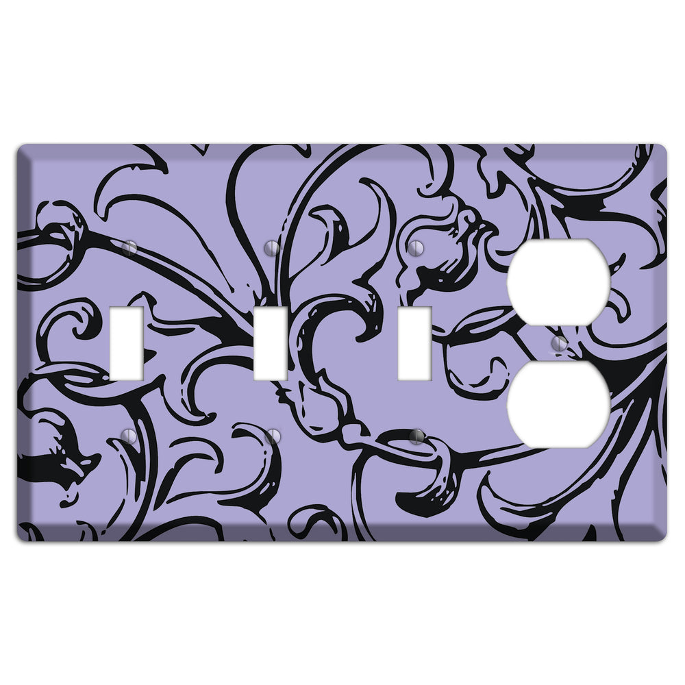 Victorian Lilac 3 Toggle / Duplex Wallplate
