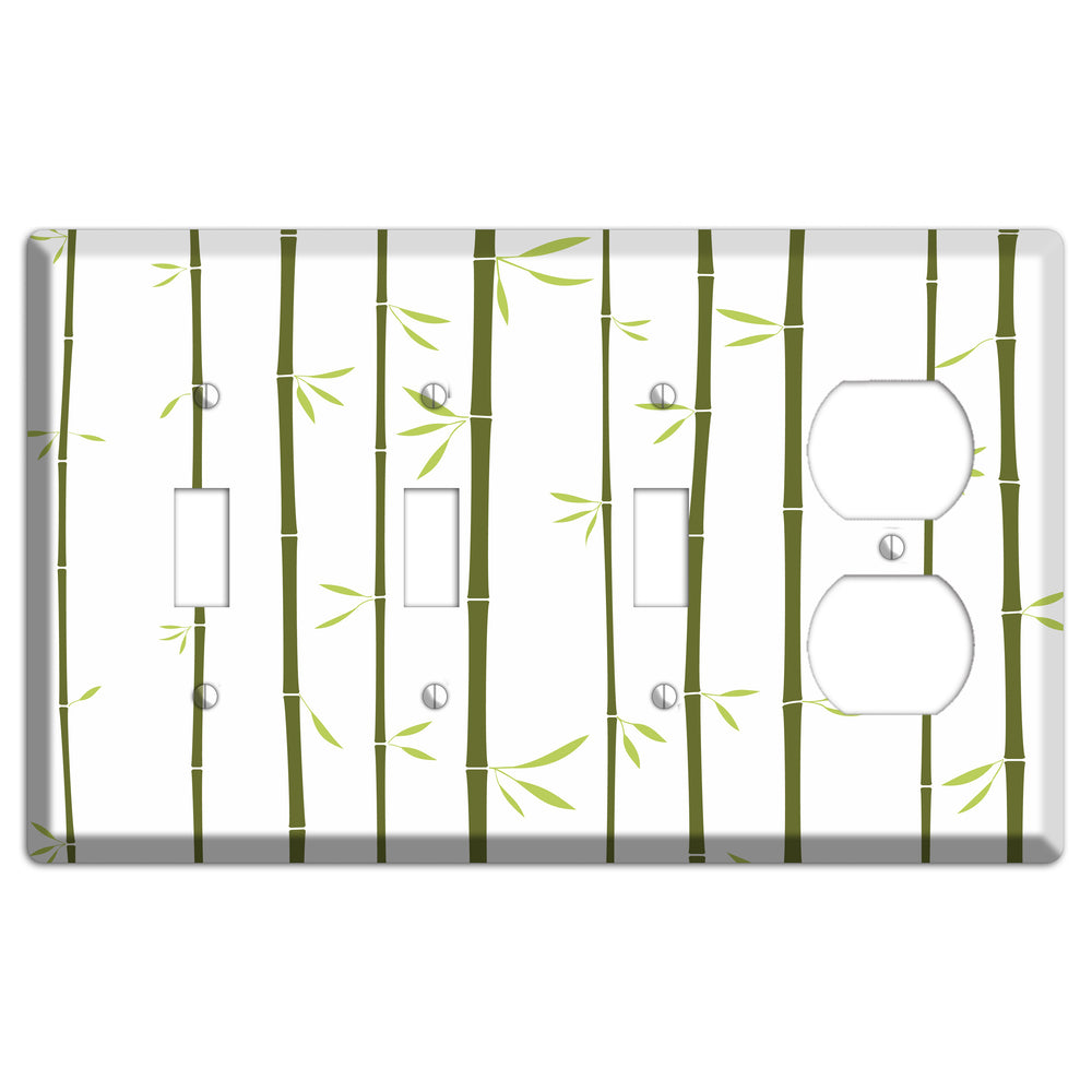 Green Bamboo 3 Toggle / Duplex Wallplate