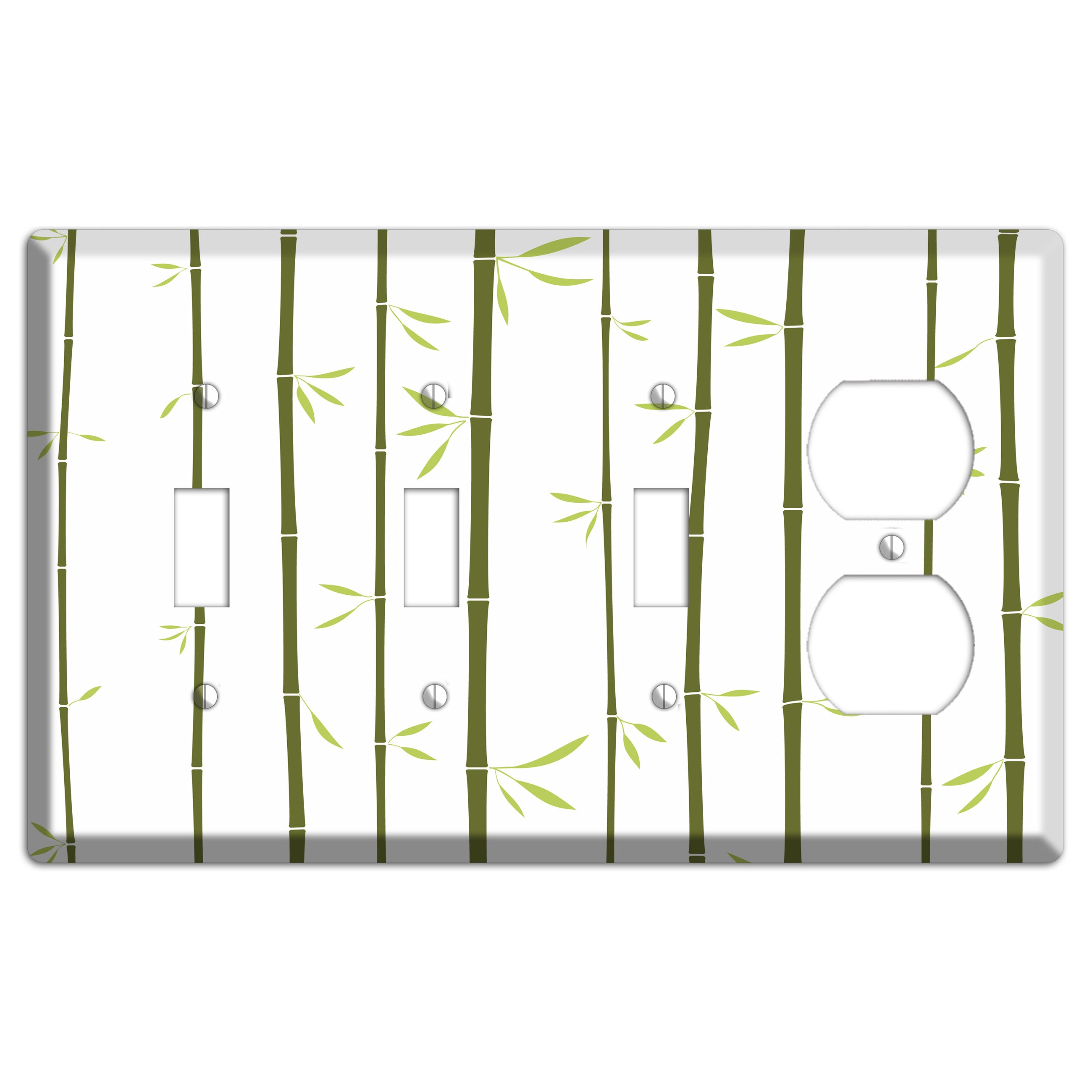 Green Bamboo 3 Toggle / Duplex Wallplate