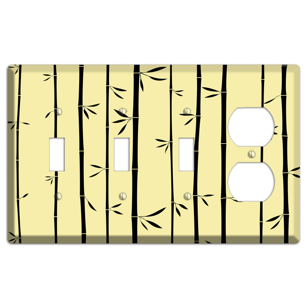 Yellow and Black Bamboo 3 Toggle / Duplex Wallplate