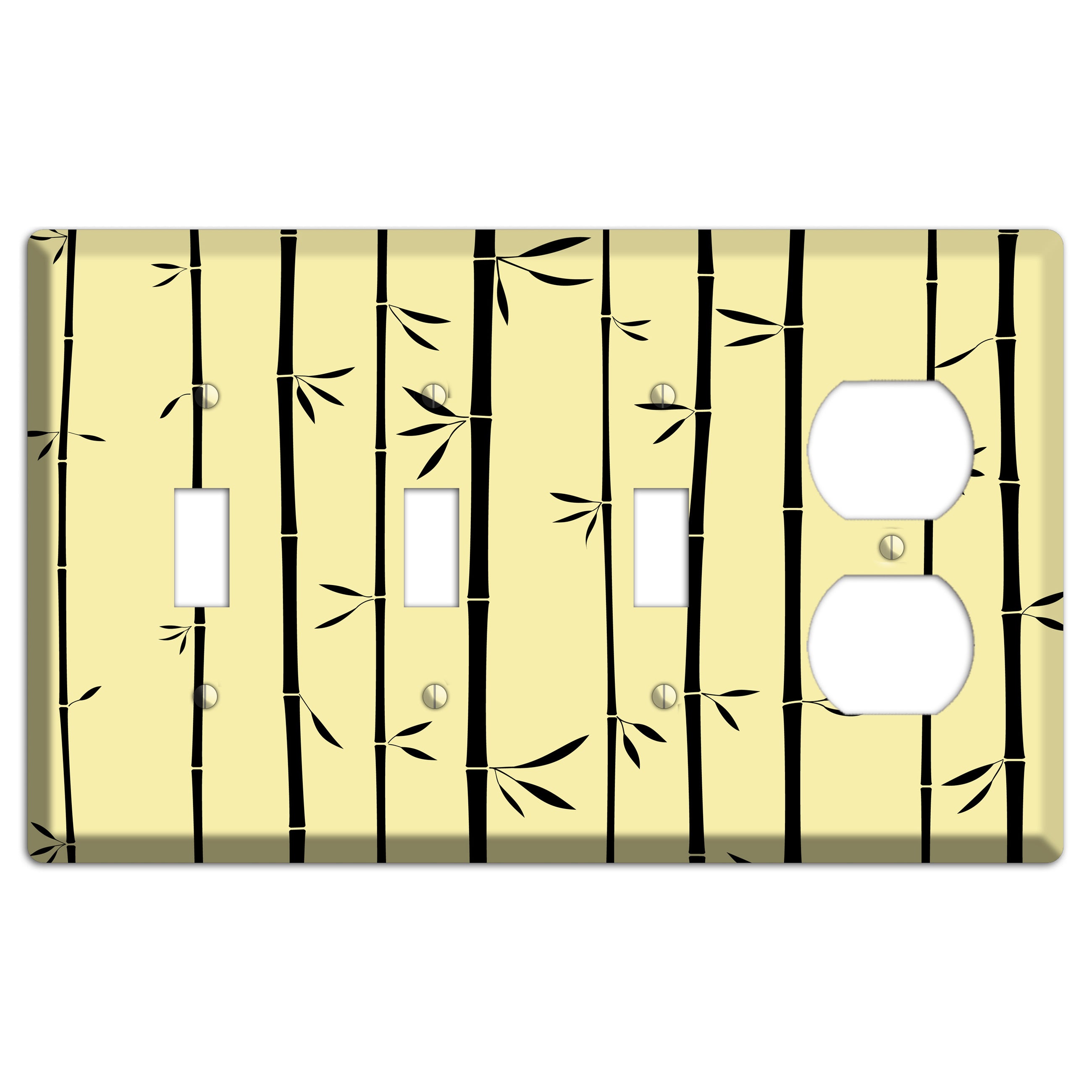 Yellow and Black Bamboo 3 Toggle / Duplex Wallplate
