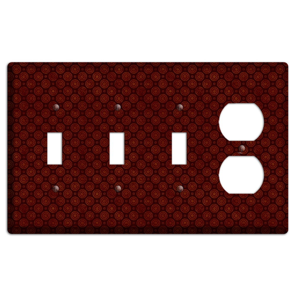 Maroon Circles 2 3 Toggle / Duplex Wallplate