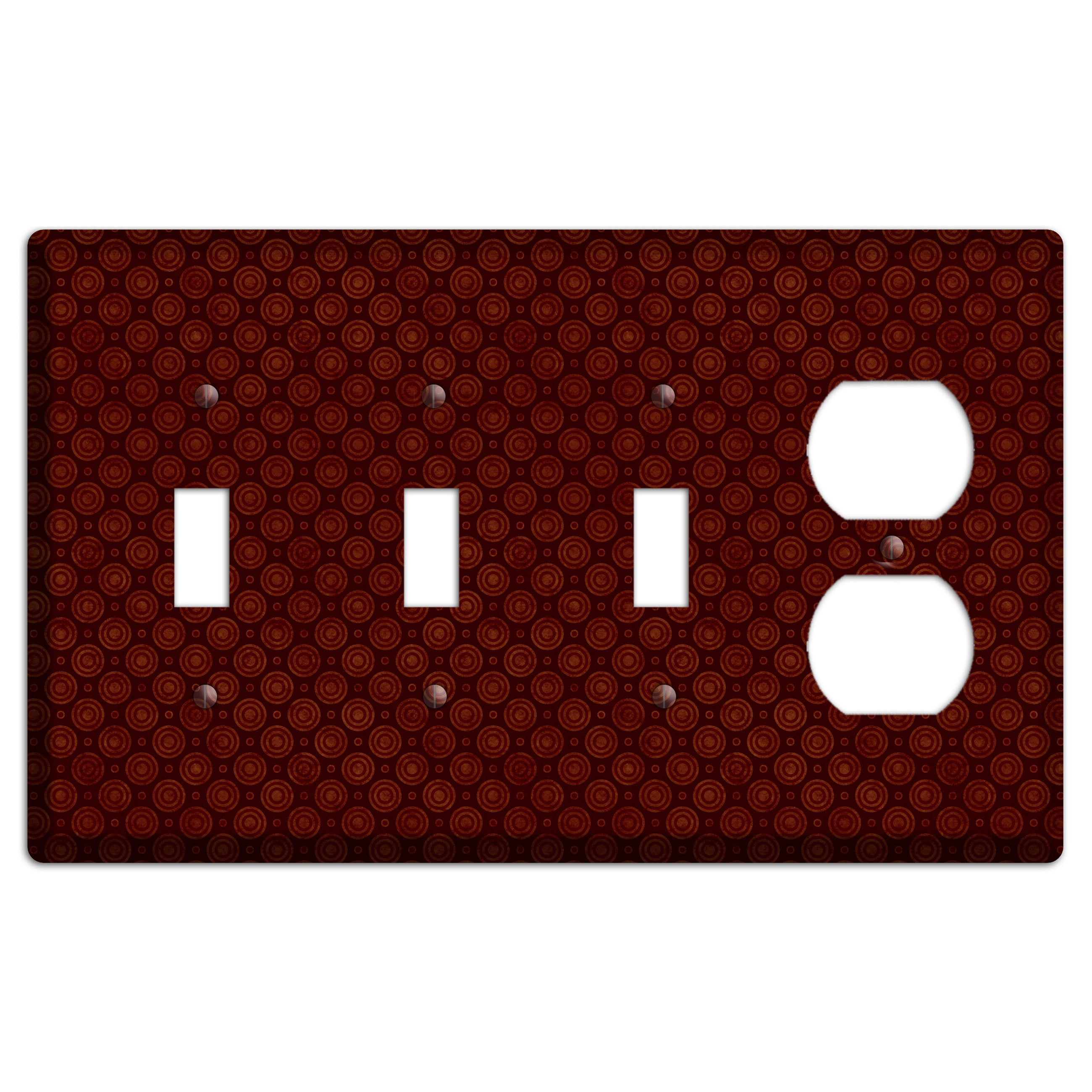 Maroon Circles 2 3 Toggle / Duplex Wallplate