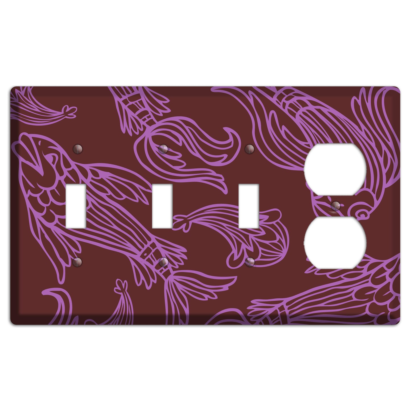 Purple and Pink Koi 3 Toggle / Duplex Wallplate