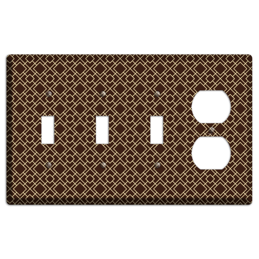 Asian Square Pattern 3 Toggle / Duplex Wallplate