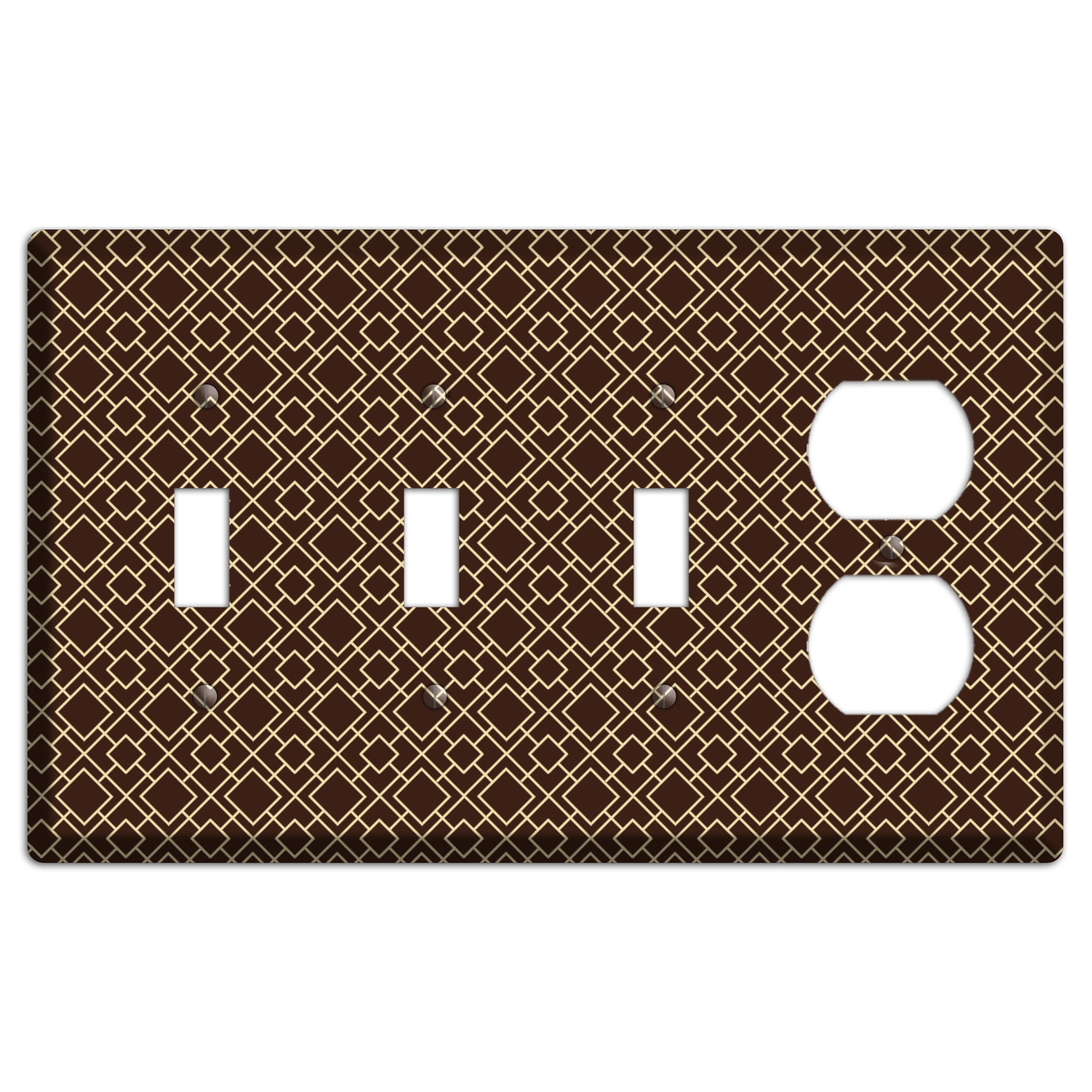 Asian Square Pattern 3 Toggle / Duplex Wallplate