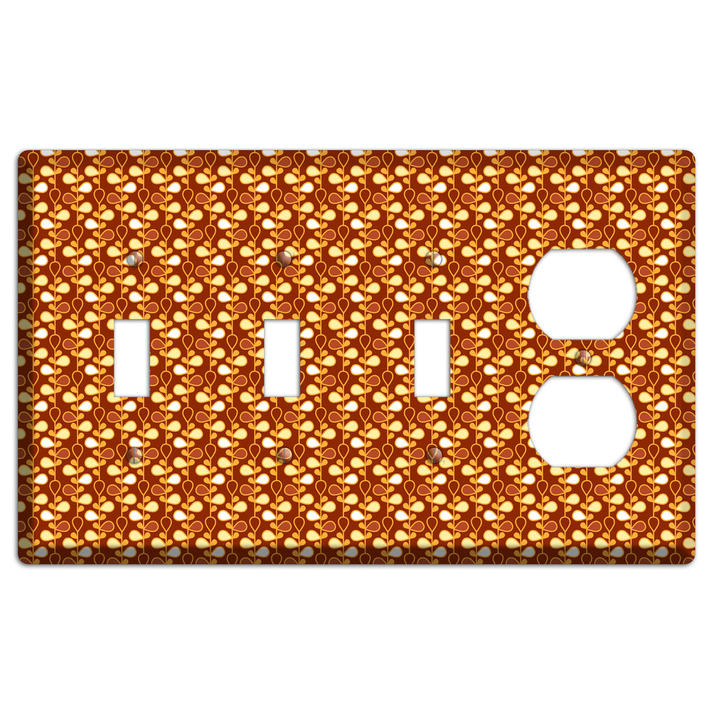 Maroon Teardrop Vine 3 Toggle / Duplex Wallplate