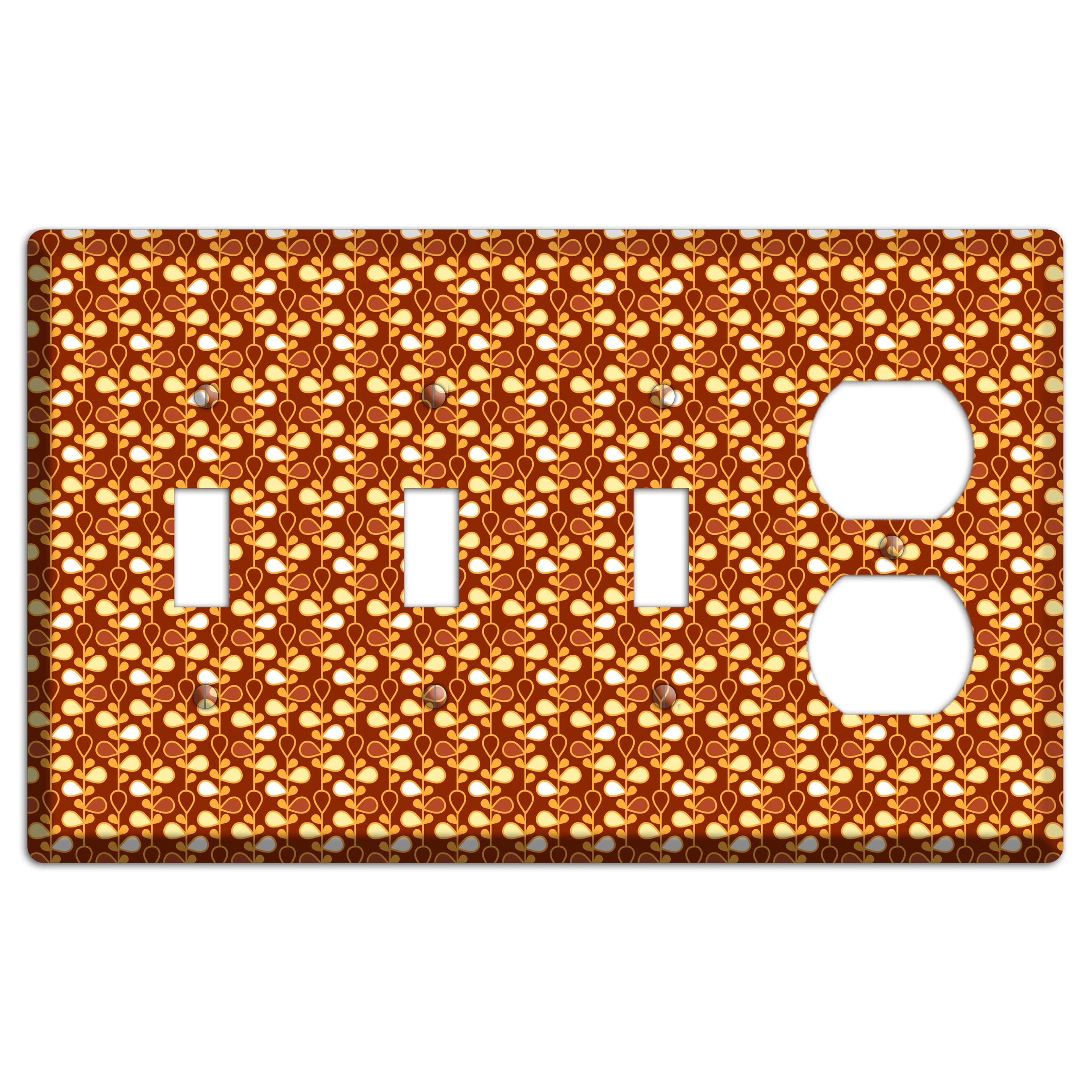 Maroon Teardrop Vine 3 Toggle / Duplex Wallplate