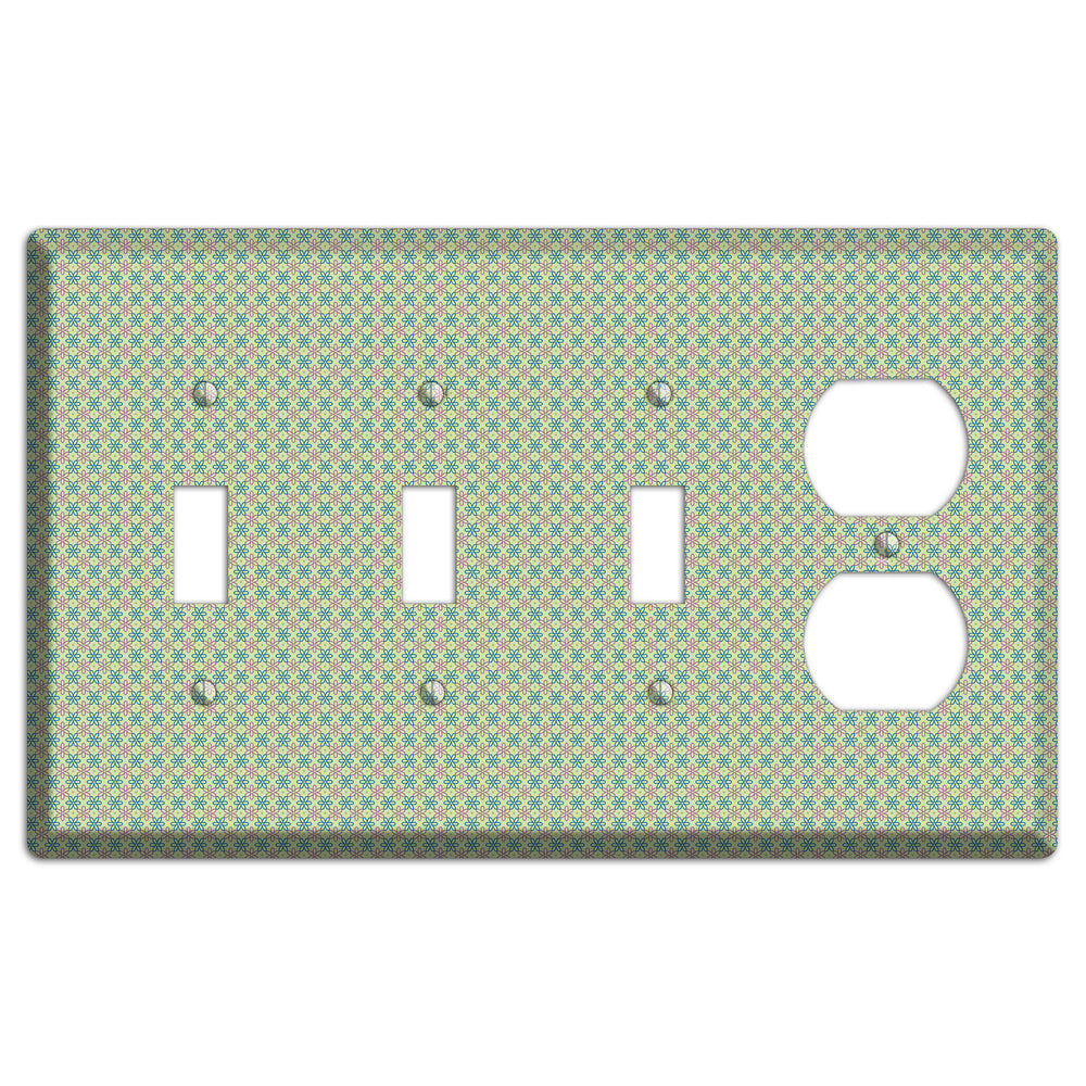 Multi Green Foulard 3 Toggle / Duplex Wallplate