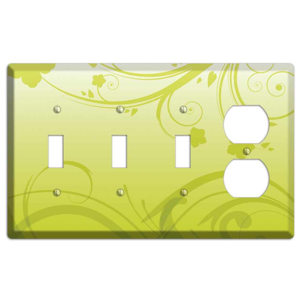 Green Swirls 3 Toggle / Duplex Wallplate