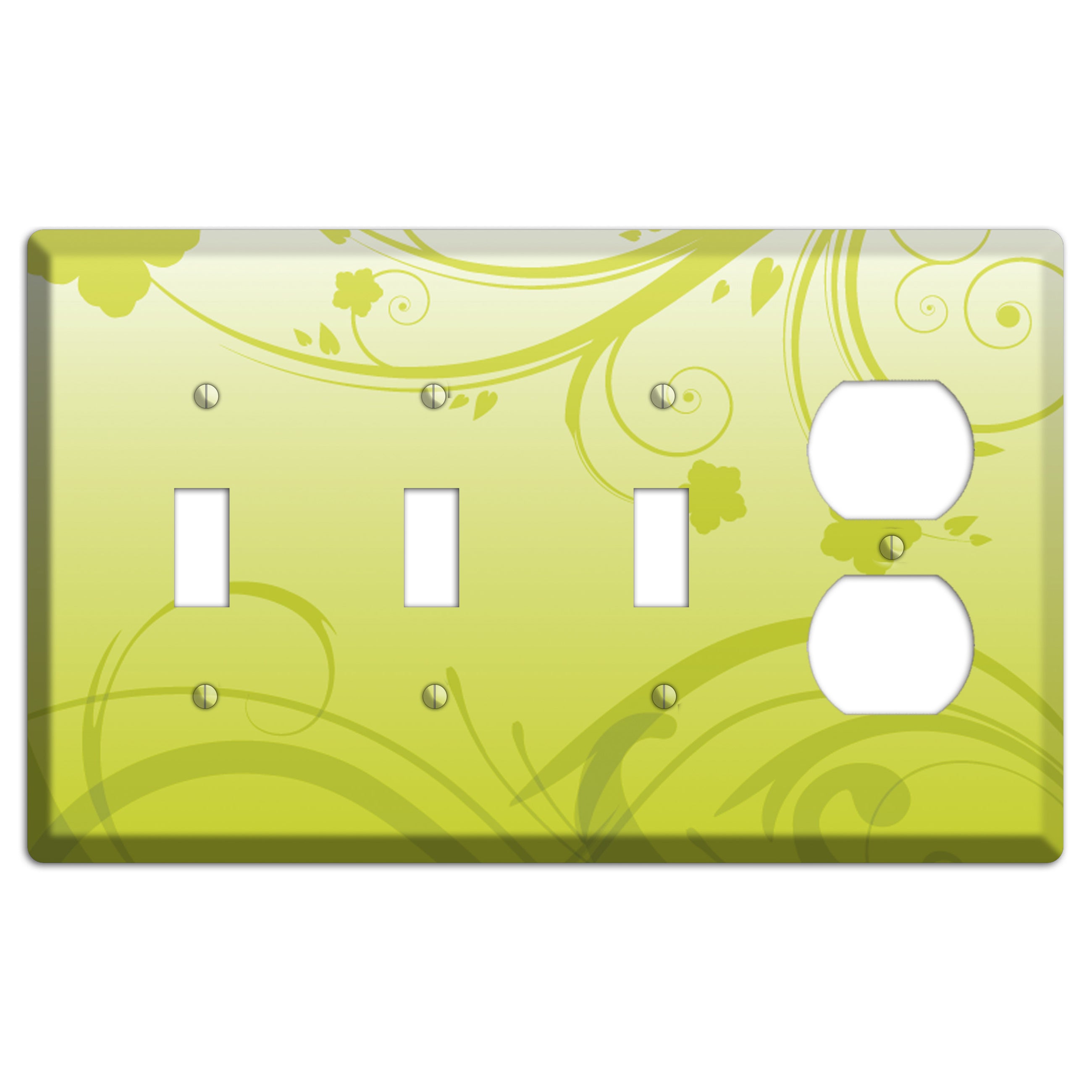 Green Swirls 3 Toggle / Duplex Wallplate