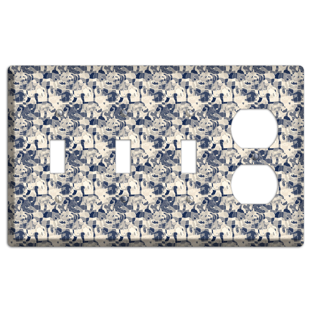 Multi Olive Bubble Dots 3 Toggle / Duplex Wallplate