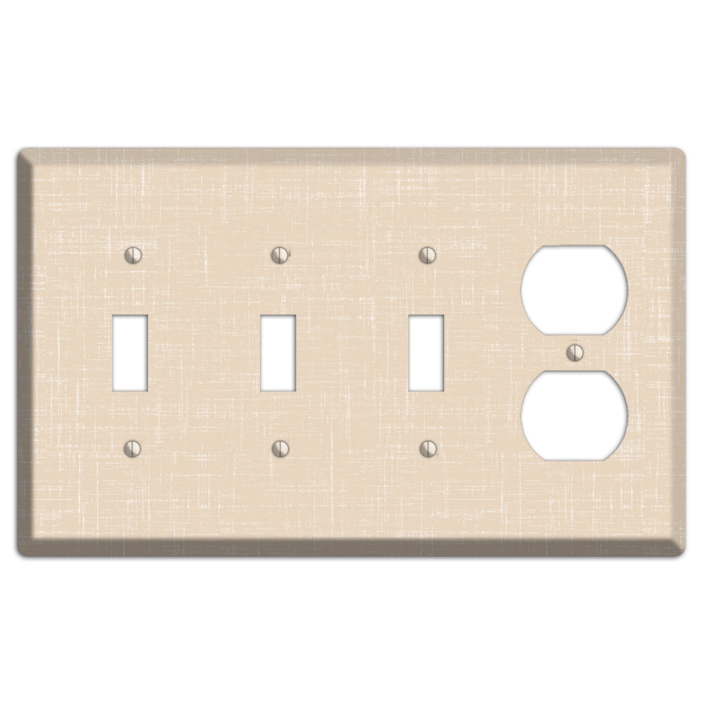 Double Spanish White Neutral Texture 3 Toggle / Duplex Wallplate