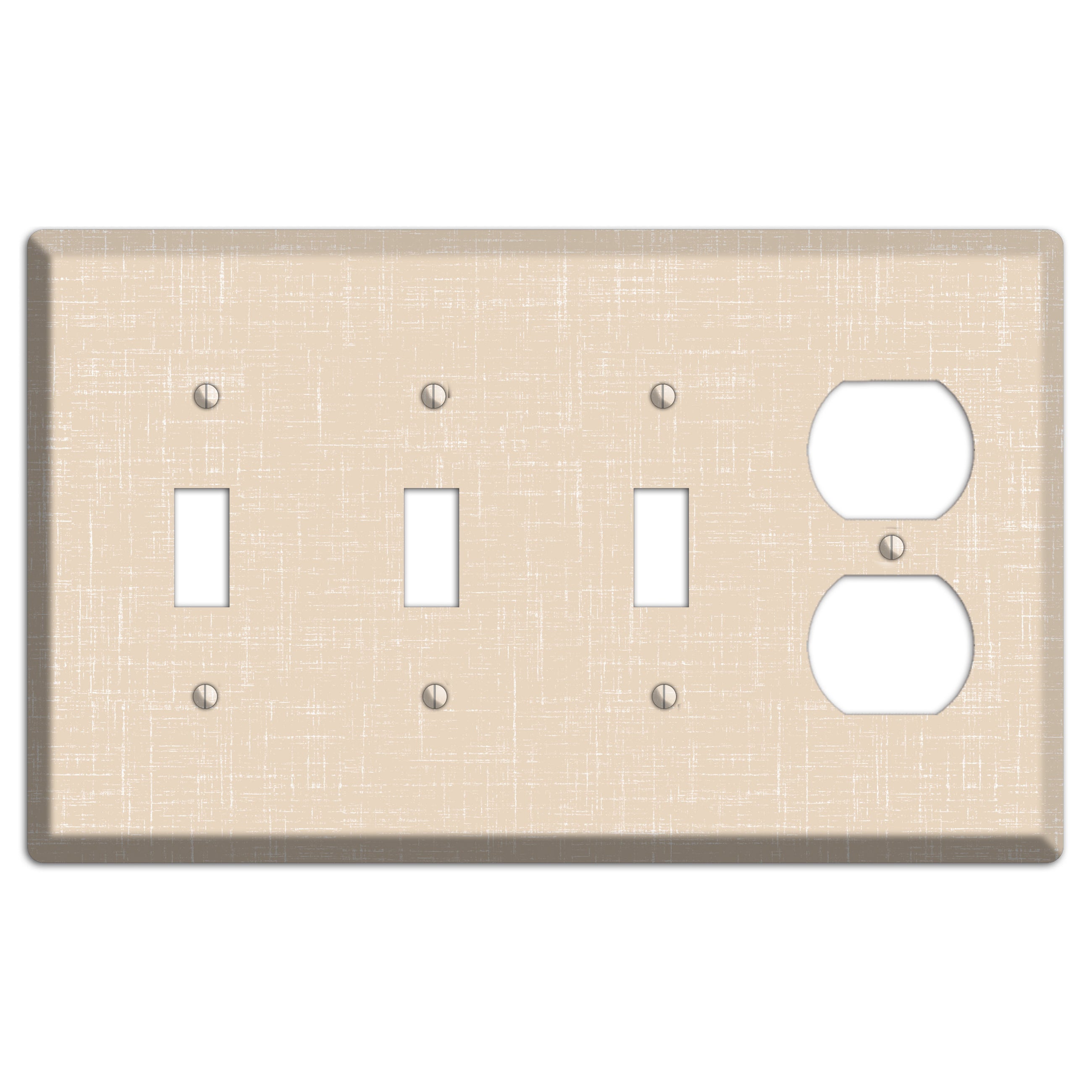 Double Spanish White Neutral Texture 3 Toggle / Duplex Wallplate