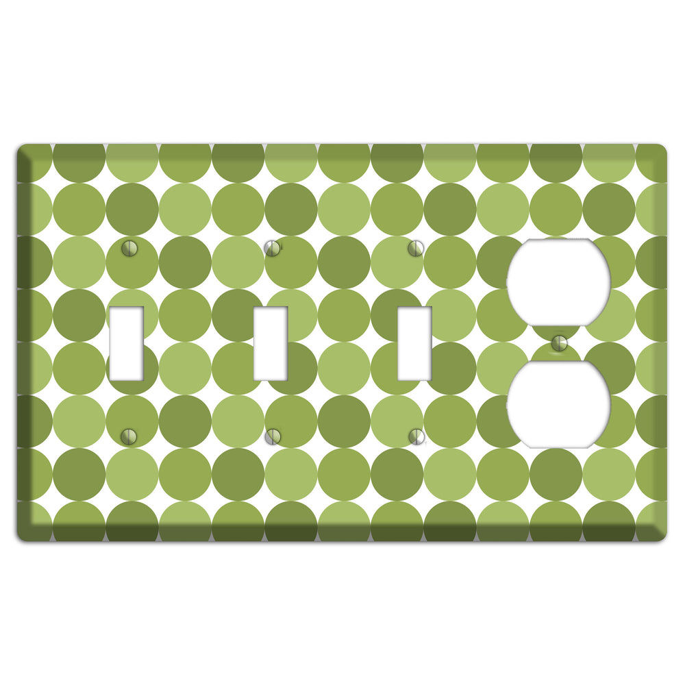 Multi Olive Tiled Dots 3 Toggle / Duplex Wallplate